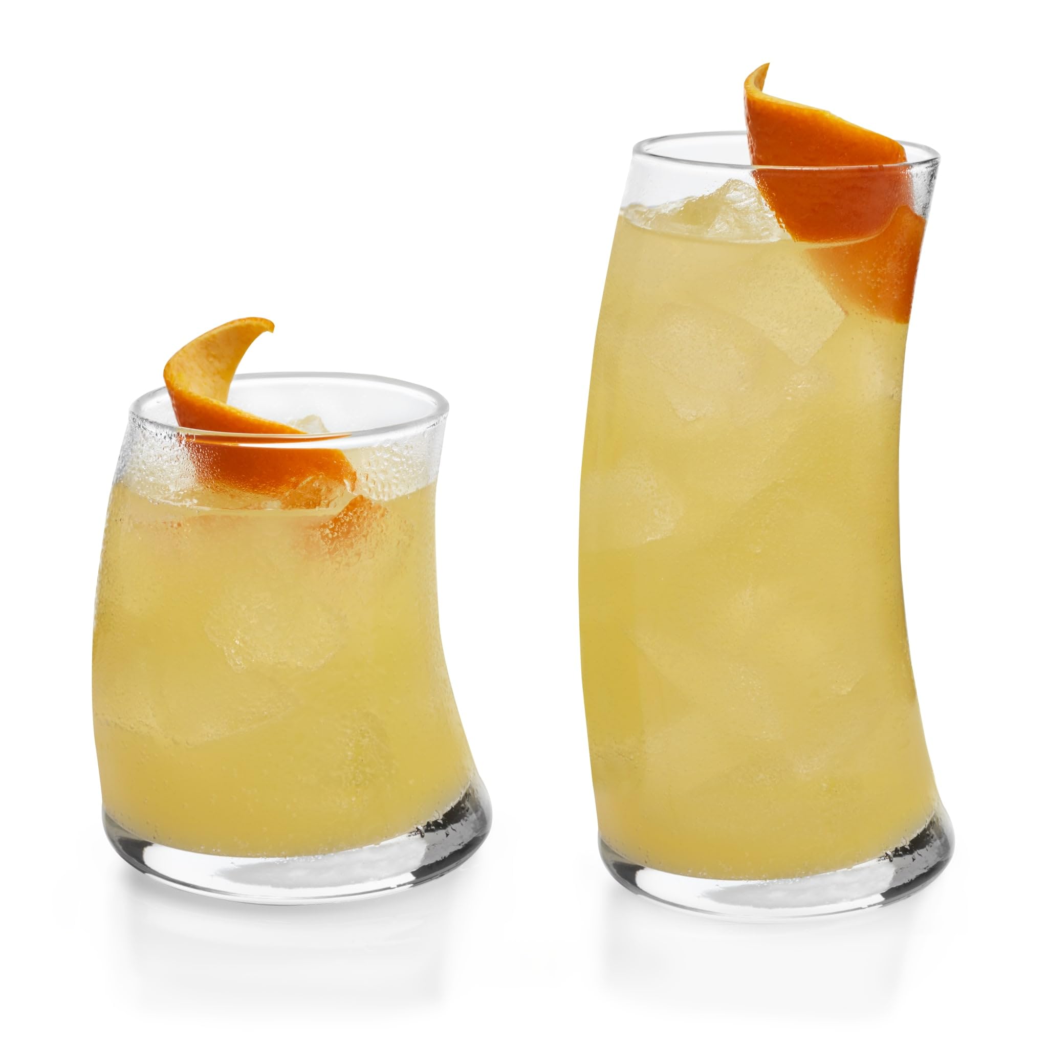 Libbey Swerve 16-Piece Drinking Glasses Set - Dishwasher Safe, Chip Resistant Everyday Glassware - Fun & Edgy Tumblers for Parties, Weddings & Special Events - Perfect for Cocktails, Iced Coffee & Home Entertaining