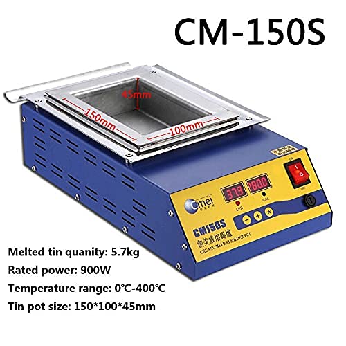 220V Stainless Steel Digital Solder Pot with Temperature Control - CM-150S Desoldering Bath for Electronics Repair & PCB Work | Preheating Tool for Soldering Stations