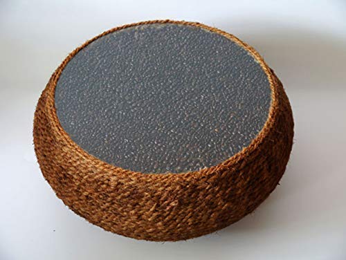 Eco-Friendly Round Coffee Table - Unique Tire Furniture with Rope Design & Coffee Bean Decor | Perfect for Living Room, Patio, or Cafe Style Home Decor