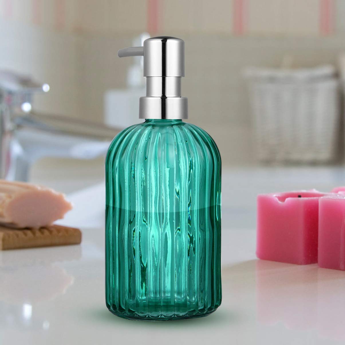 Cabilock 2-Pack Travel Shampoo Bottles - Empty Glass Pump Bottles for Toiletries, Hand Soap & Liquid Dispenser - Leak-Proof Refillable Containers for Shower, Gym & Travel Accessories