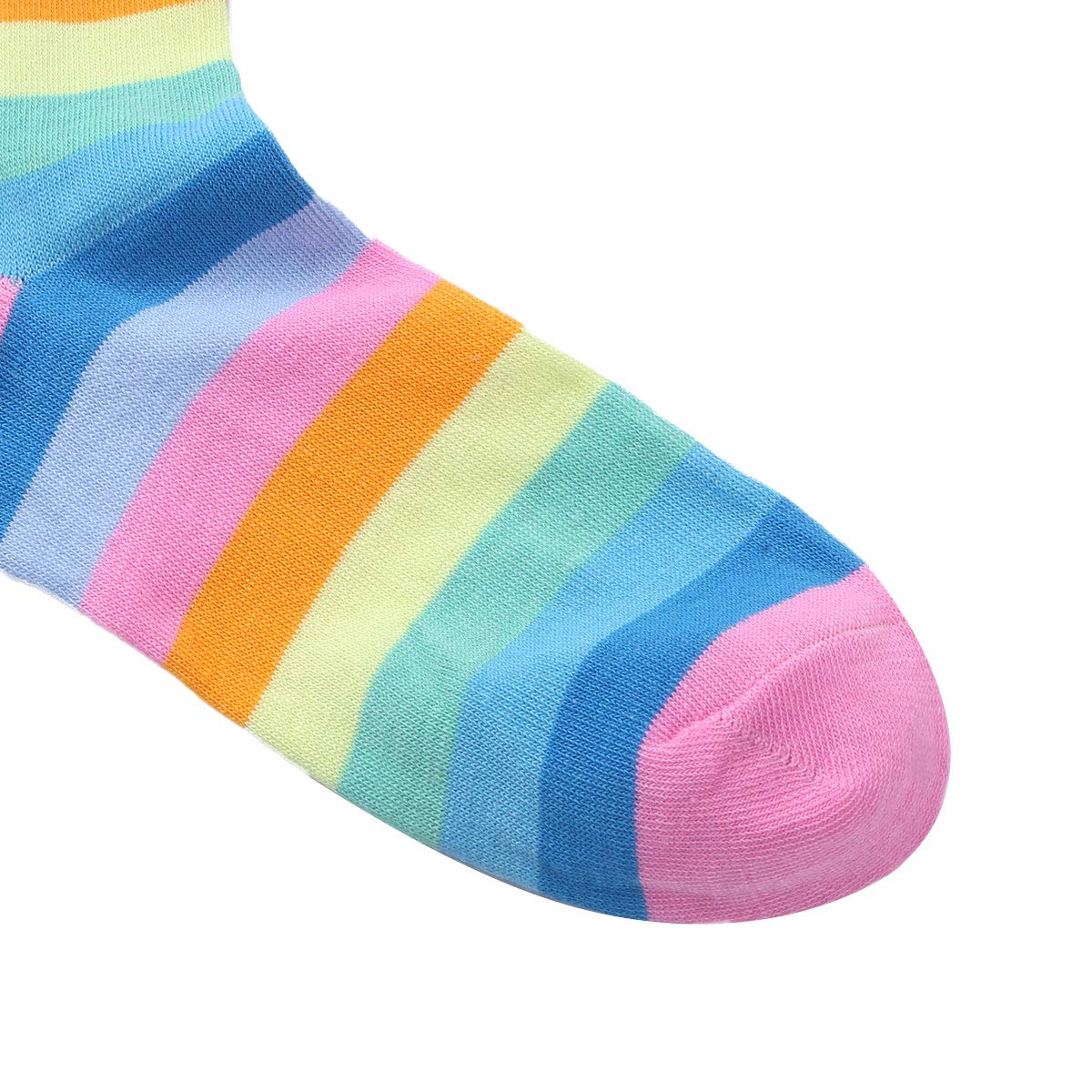 CHICTRY Rainbow Striped Thigh High Socks & Fingerless Gloves Set for Women - Halloween Costume, Cosplay, Party Outfit Accessories