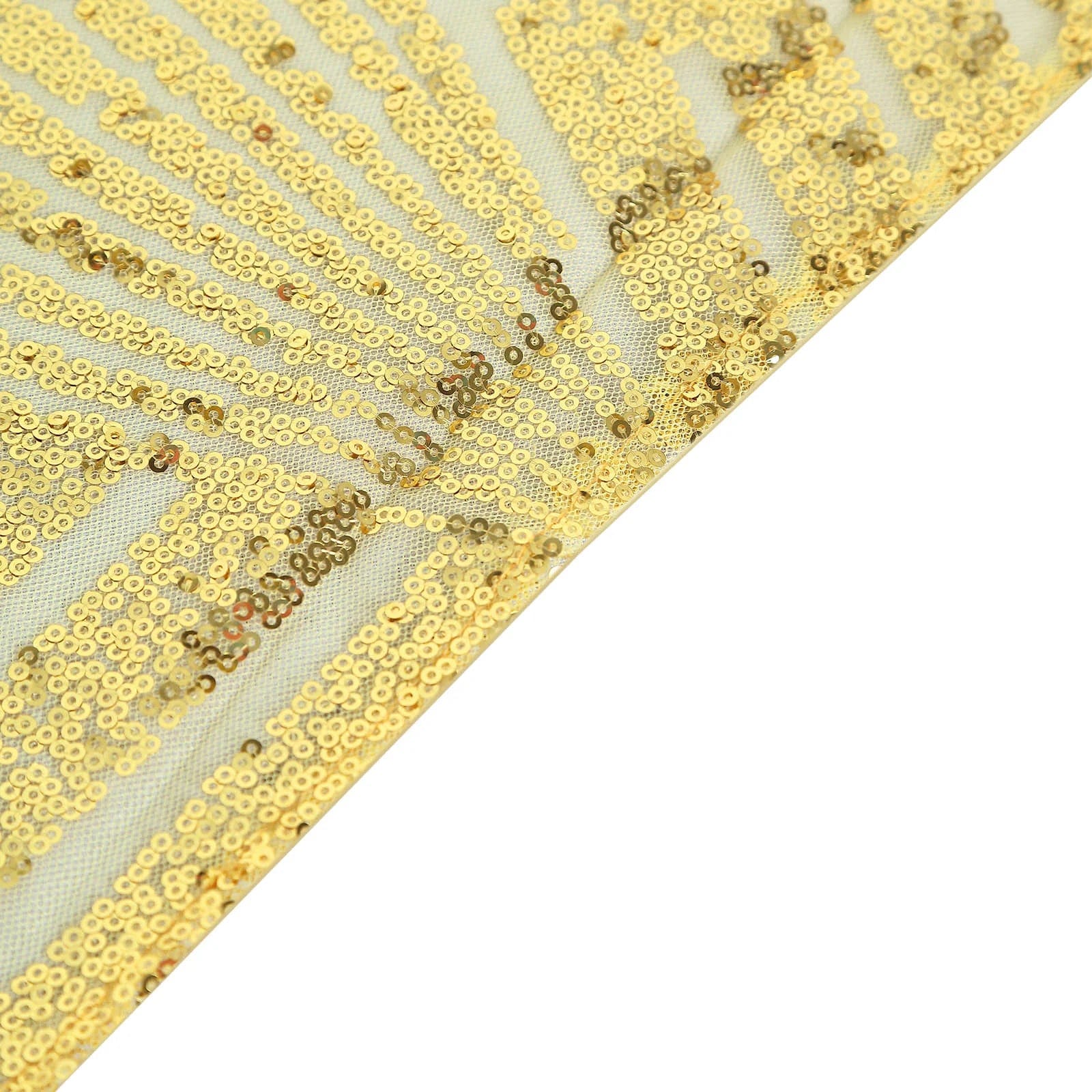 90x132 Inch Sparkling Sequin Geometric Tulle Tablecloth - Elegant Rectangular Wedding, Party, and Banquet Decor