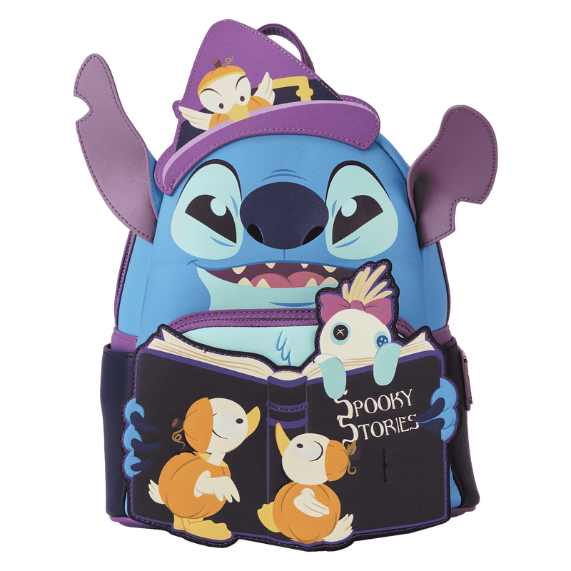 Disney Stitch Exclusive Spooky Stories Halloween Glow Mini Backpack for Kids - Cute Light Up Backpack for Trick or Treating, Cosplay & Disney Fans