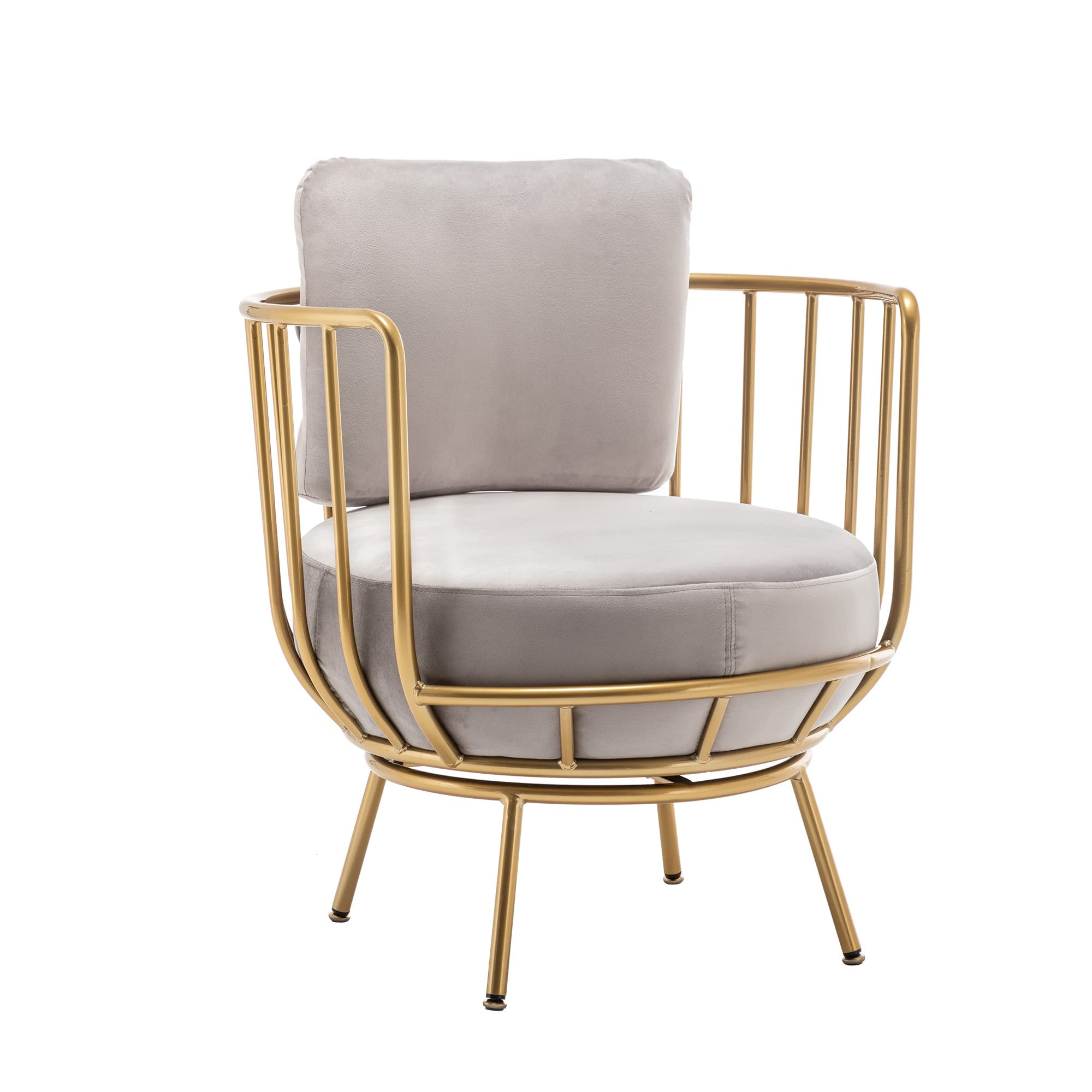 annjoe Modern Accent Swivel Barrel Chair with Round Arms & Sturdy Metal Legs - Perfect for Living Room, Bedroom, Office & Reading Nook