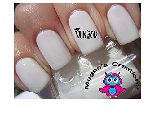 2020 Senior Graduation Nail Stickers - Elegant Nail Art Decals for High School Graduation Party, Prom Night & Yearbook Photos - Self-Adhesive Nail Decorations for Teens & Young Adults