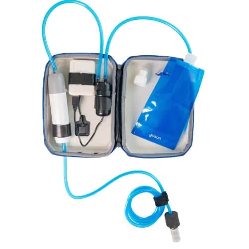 Portable Solar Water Purifier with High-Efficiency Pump - Clean Drinking Water for Camping, Hiking & Emergency Preparedness