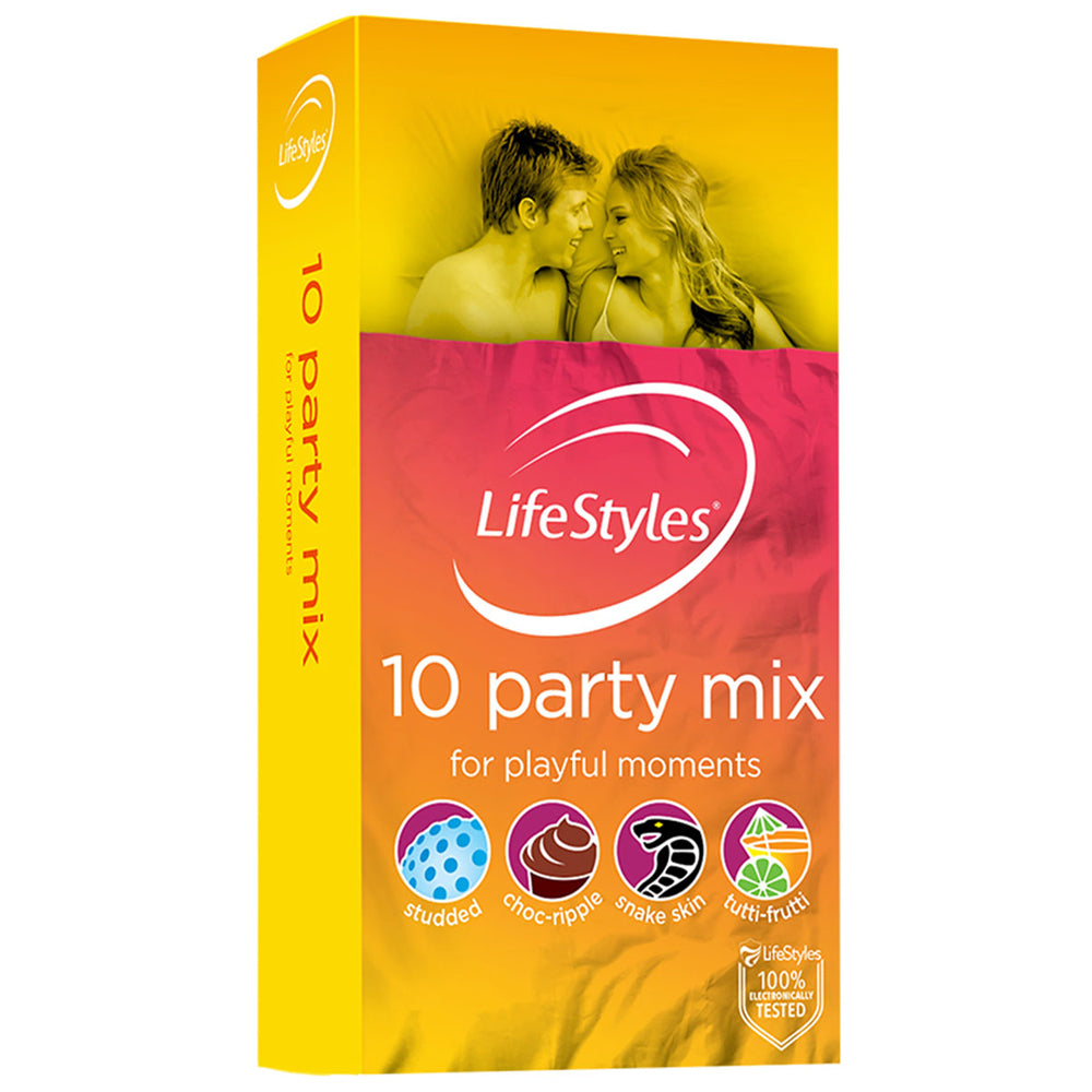 Ansell LifeStyles Party Mix Latex Condoms - 36 Count Variety Pack | Ultra Thin, Ribbed & Flavored Condoms for Enhanced Pleasure & Protection | Perfect for Couples, Parties & Safe Intimacy