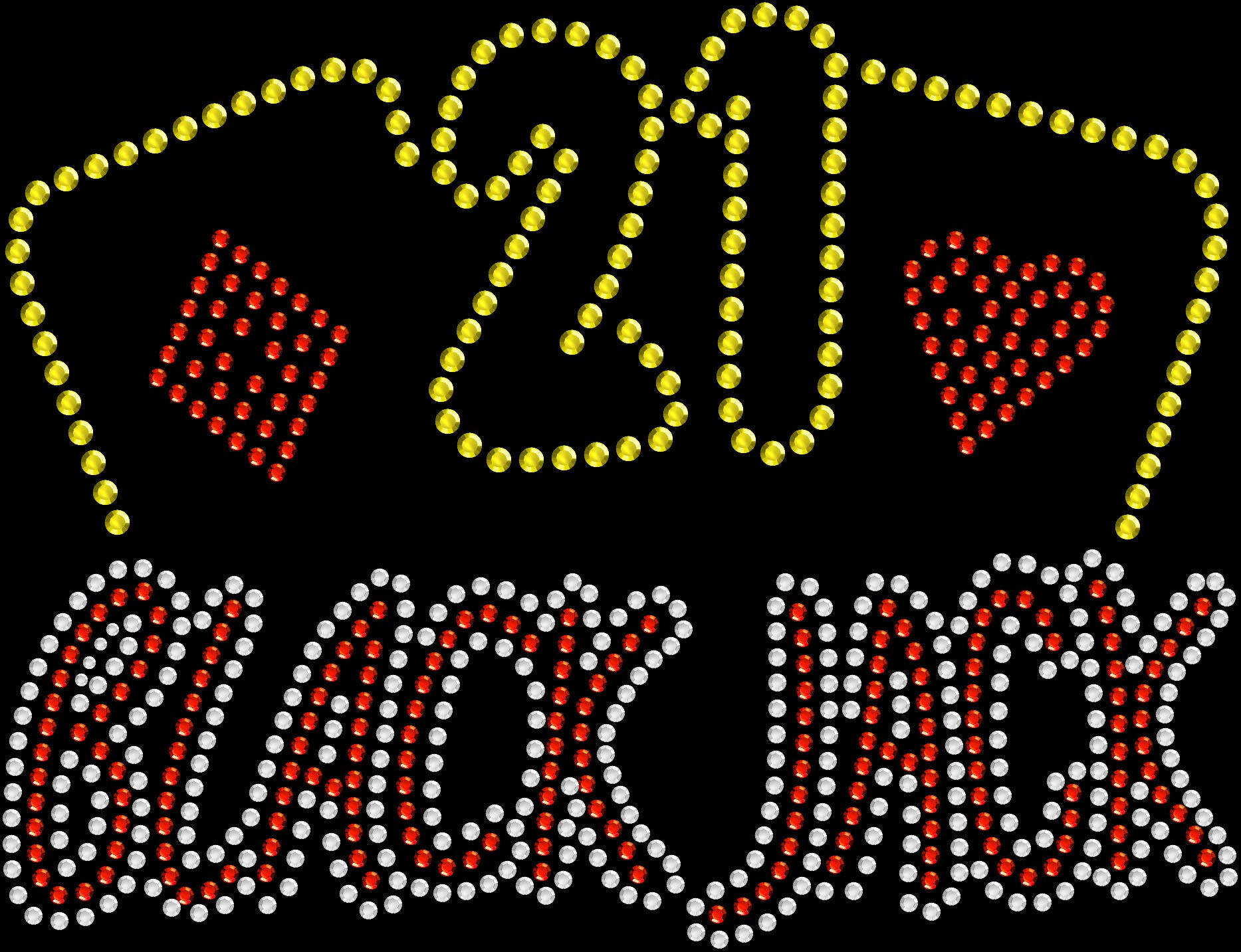 Rhinestone Bling Iron On Transfer for DIY Casino & Vegas Blackjack 21 - Perfect for Costumes, Party Decor & Craft Projects