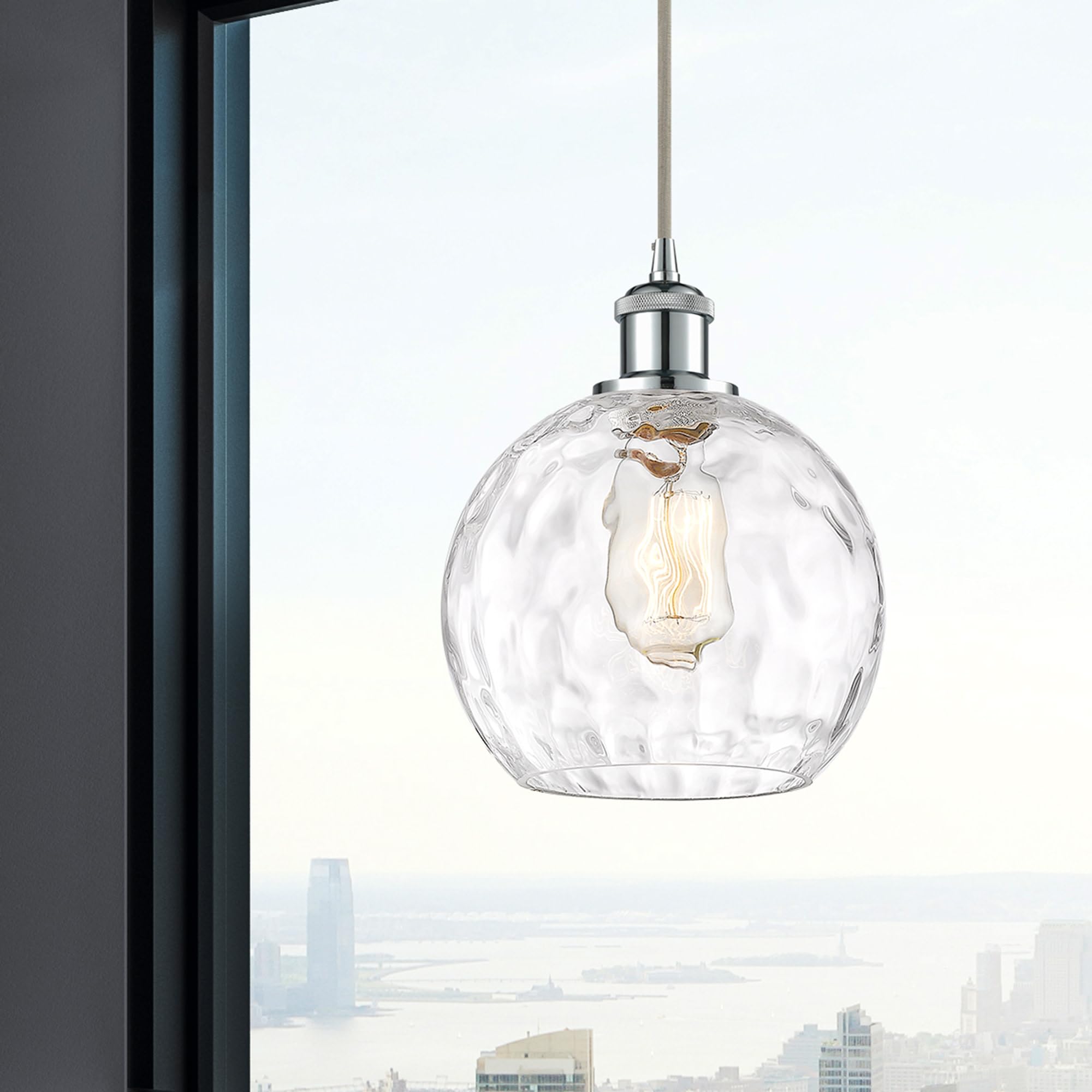 Innovations Lighting Athens Water Glass Mini Pendant Light - 1-Light Industrial Style Hanging Fixture (10