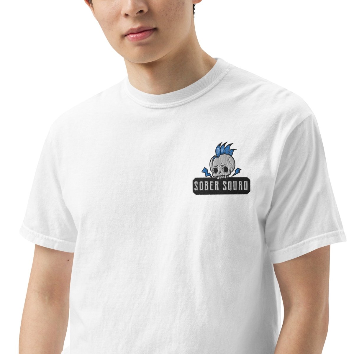 Sober Squad Embroidered Unisex Heavyweight Cotton T-Shirt - Comfortable Streetwear for Everyday Wear & Casual Outings