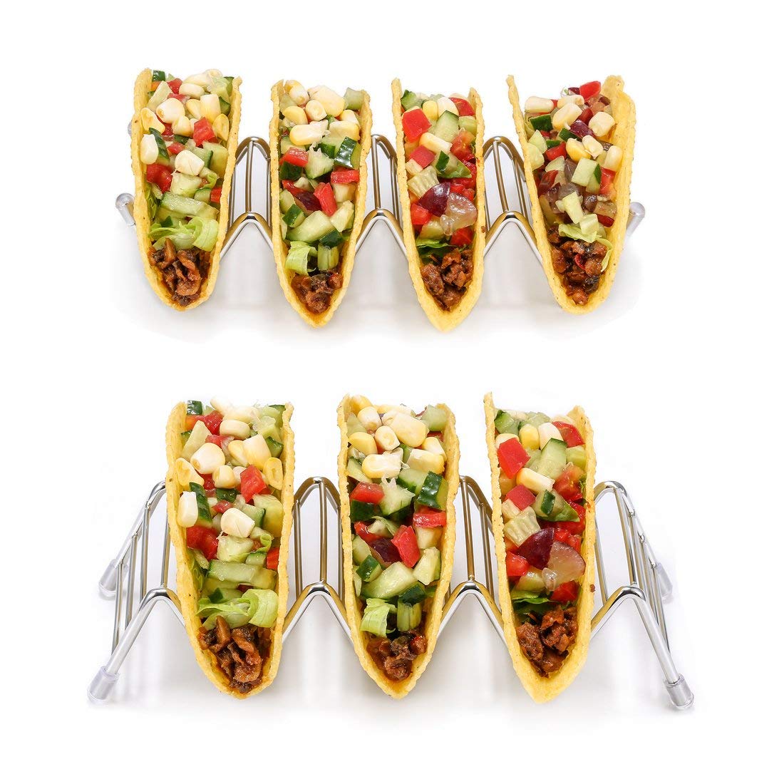 Premium Stainless Steel Taco Shell Stand - Holds 3 Tacos Upright, Oven & Dishwasher Safe for Easy Cleaning | Perfect for Taco Night, Parties & Mexican Food Lovers