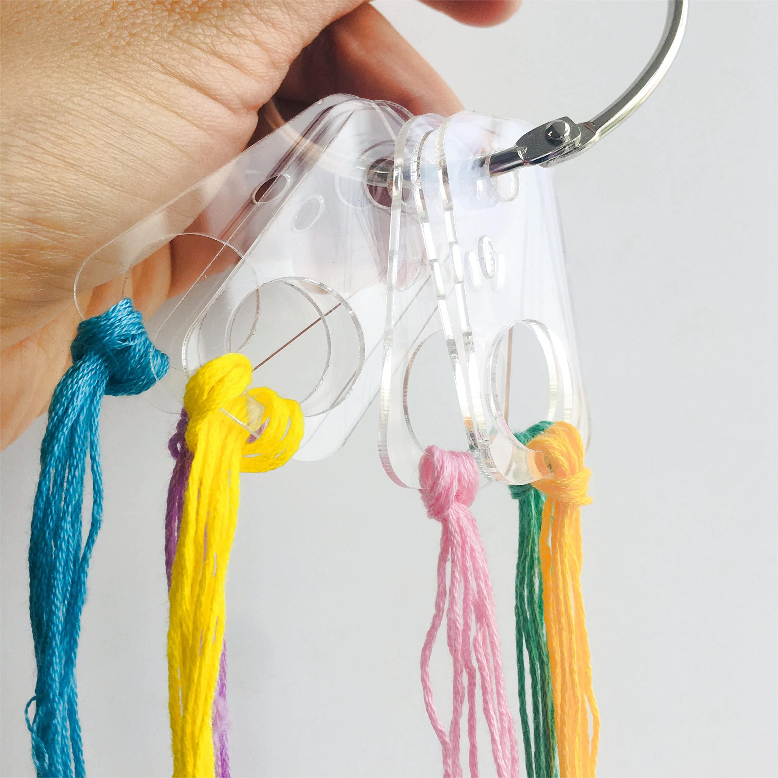 Clear Acrylic Rectangle Floss Drops - 50pcs Embroidery Thread Organizer Chips for Cross Stitch & Needlework Storage | Perfect for Craft Room, Sewing Kits & DIY Projects