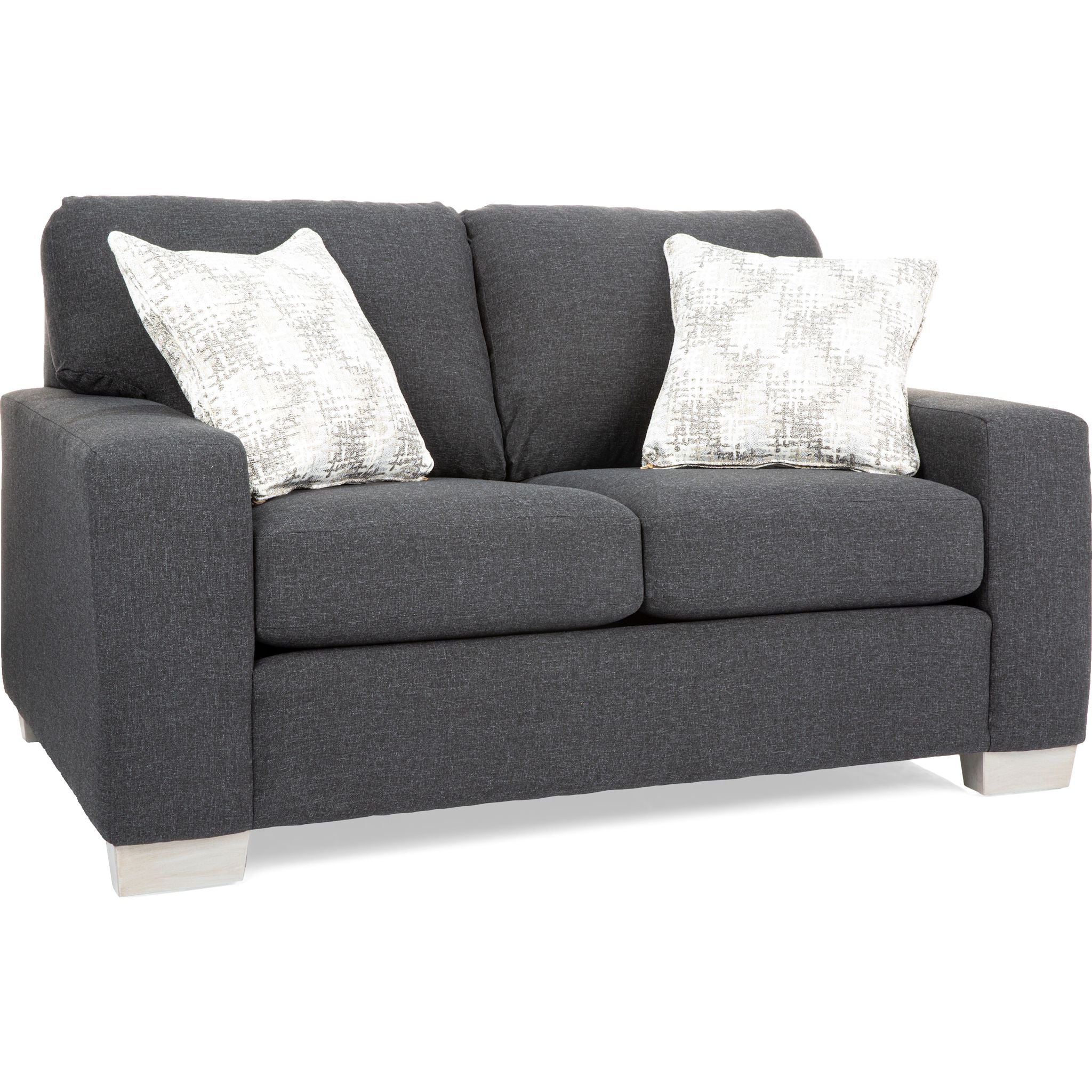 Alessandra Loveseat Sofa - Grande Graphite Grey Modern Sectional Couch for Living Room, Lounge & Home Theater Seating