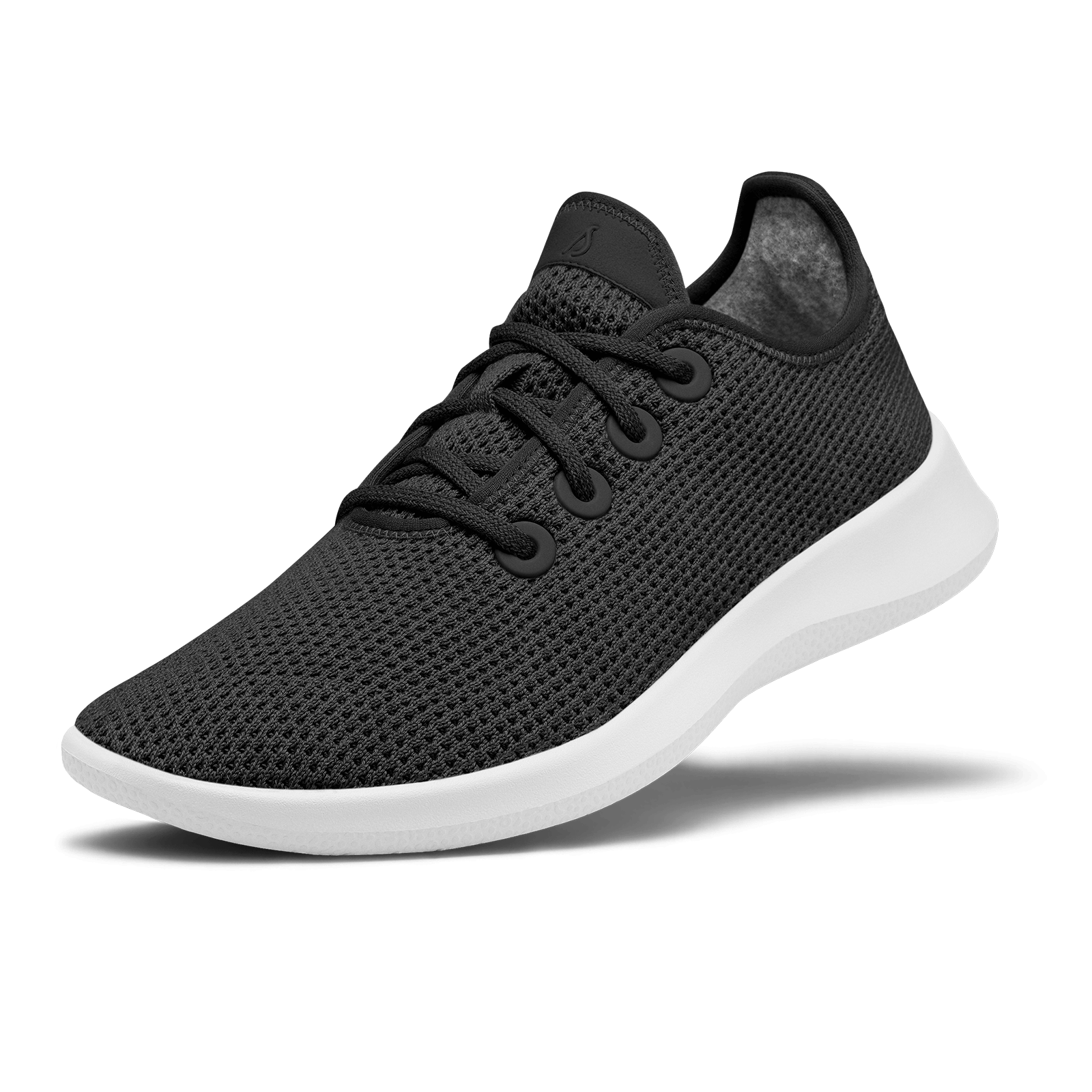 Men's Tree Runner Sneakers - Jet Black with White Sole | Lightweight Eco-Friendly Running Shoes for Men | Perfect for Jogging, Gym & Casual Wear