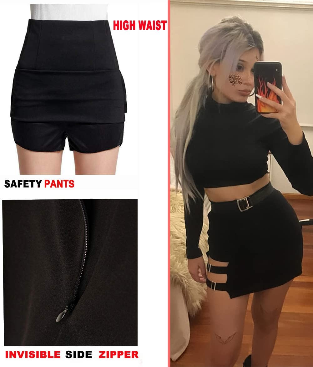 Gothic High Waist Asymmetrical Mini Skirt for Women - Bodycon Dance Skirt | Perfect for Club Nights, Gothic Fashion & Dance Performances