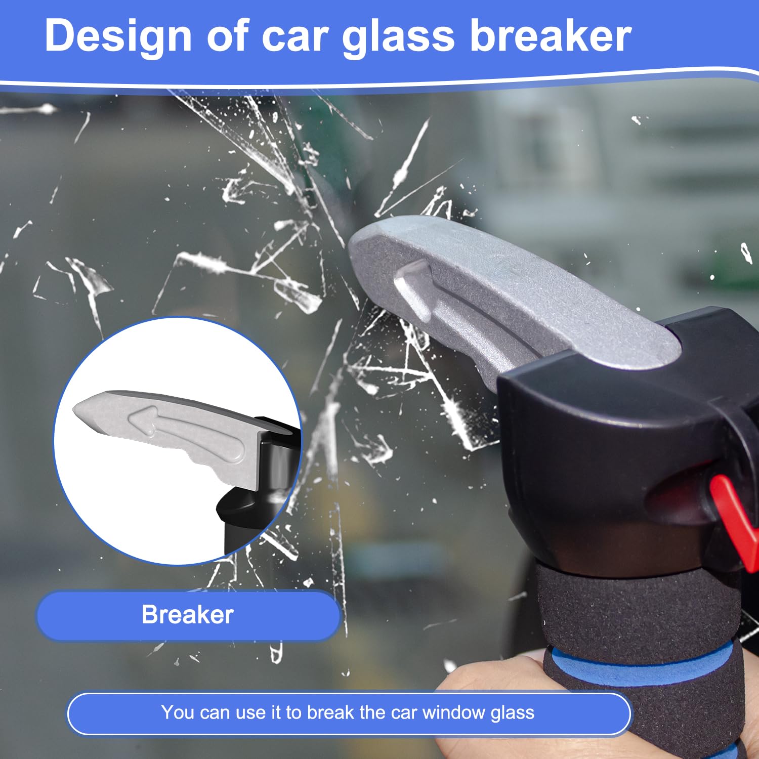 2 Pack 3-in-1 Car Handle Assist for Seniors & Handicapped - Car Door Support Handle with Window Breaker & Seatbelt Cutter, Multifunction Car Door Latch Handle for Elderly Safety and Accessibility in Cars, SUVs, and Trucks