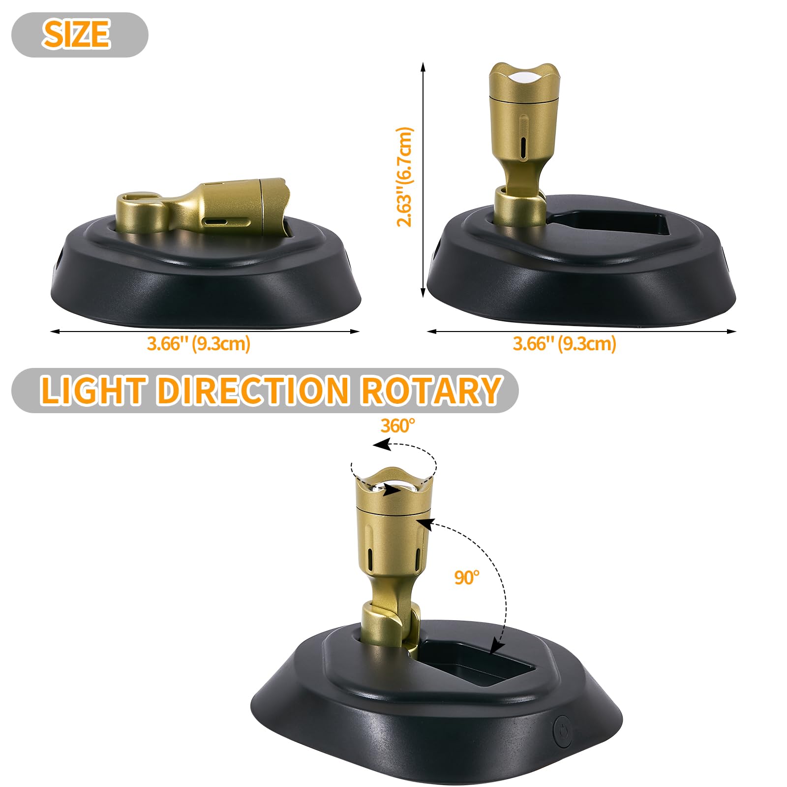 2 Pack LED Spotlight with Remote Control - Rechargeable Battery Operated Wall Lights for Paintings, Dimmable Puck Light with Timer & 3CTT - Perfect for Art Galleries, Home Decor, and Picture Display
