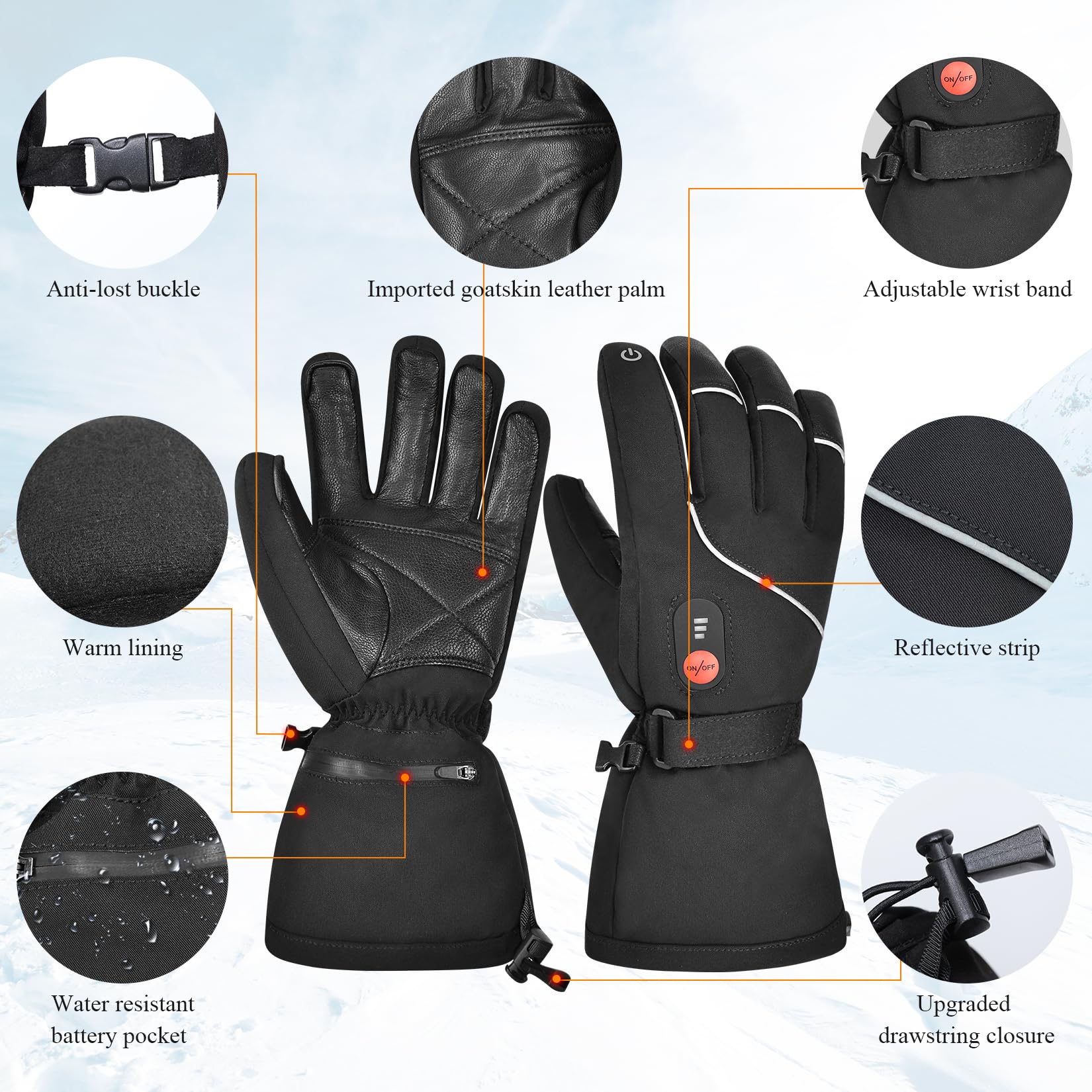 SAVIOR HEAT Rechargeable Battery Heated Gloves for Men & Women - Electric Warming Winter Gloves for Skiing, Hiking, Motorcycling & Outdoor Activities