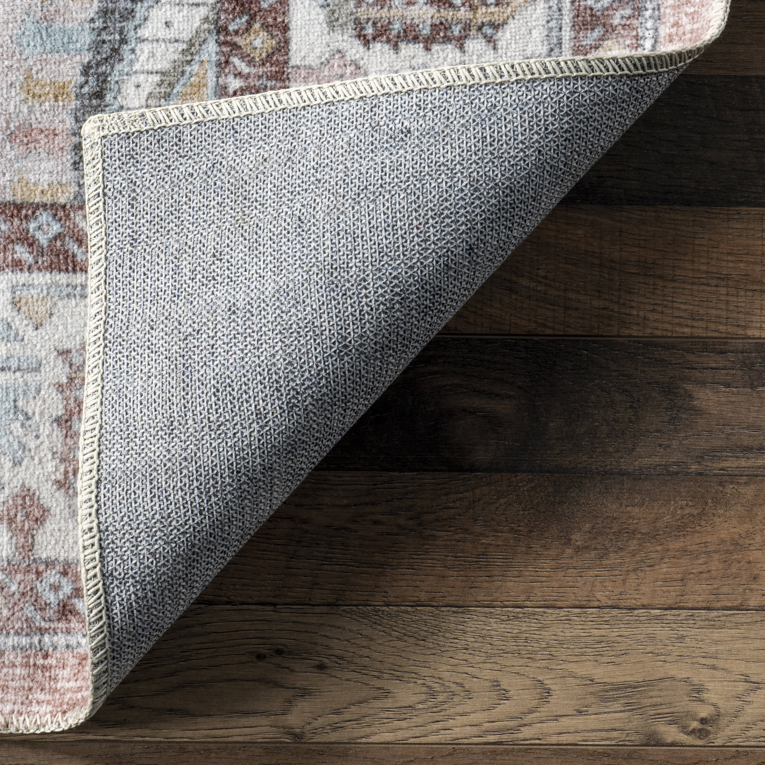 Charis Medallion Washable Rug - Soft & Durable Blush Pink Area Rug for Living Room, Bedroom, Dining Room | Easy to Clean, Stain Resistant, Non-Slip Backing | Perfect for Home Decor, Apartment, Nursery