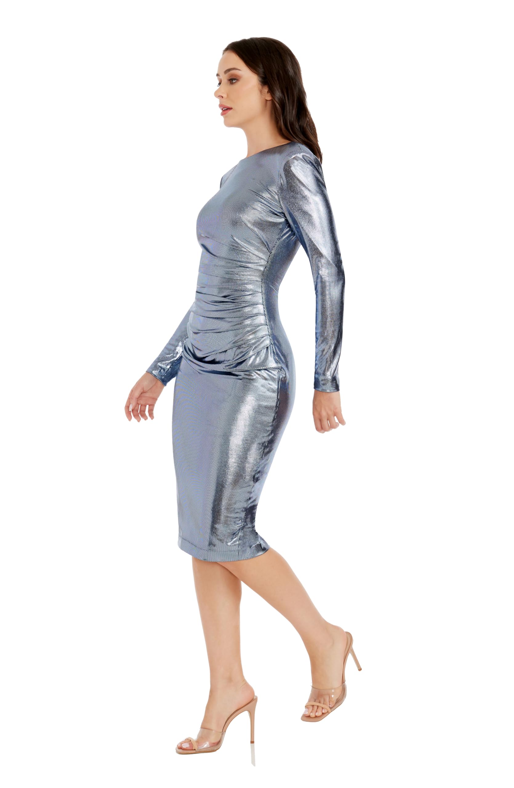 Dress the Population Women's Emilia Bodycon Midi Dress - Slim Fit Party Cocktail Dress for Night Out, Date Night & Special Occasions