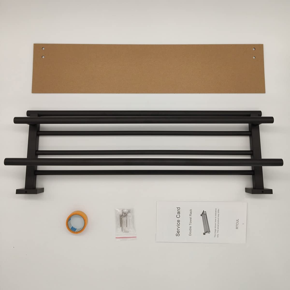 24 Inch Wall Mounted Towel Rack - Matte Black Double Towel Bar with SUS304 Stainless Steel - Bathroom Towel Holder for Home & Hotel Use - Space Saving Durable Towel Shelf for Bath, Spa & Guest Rooms