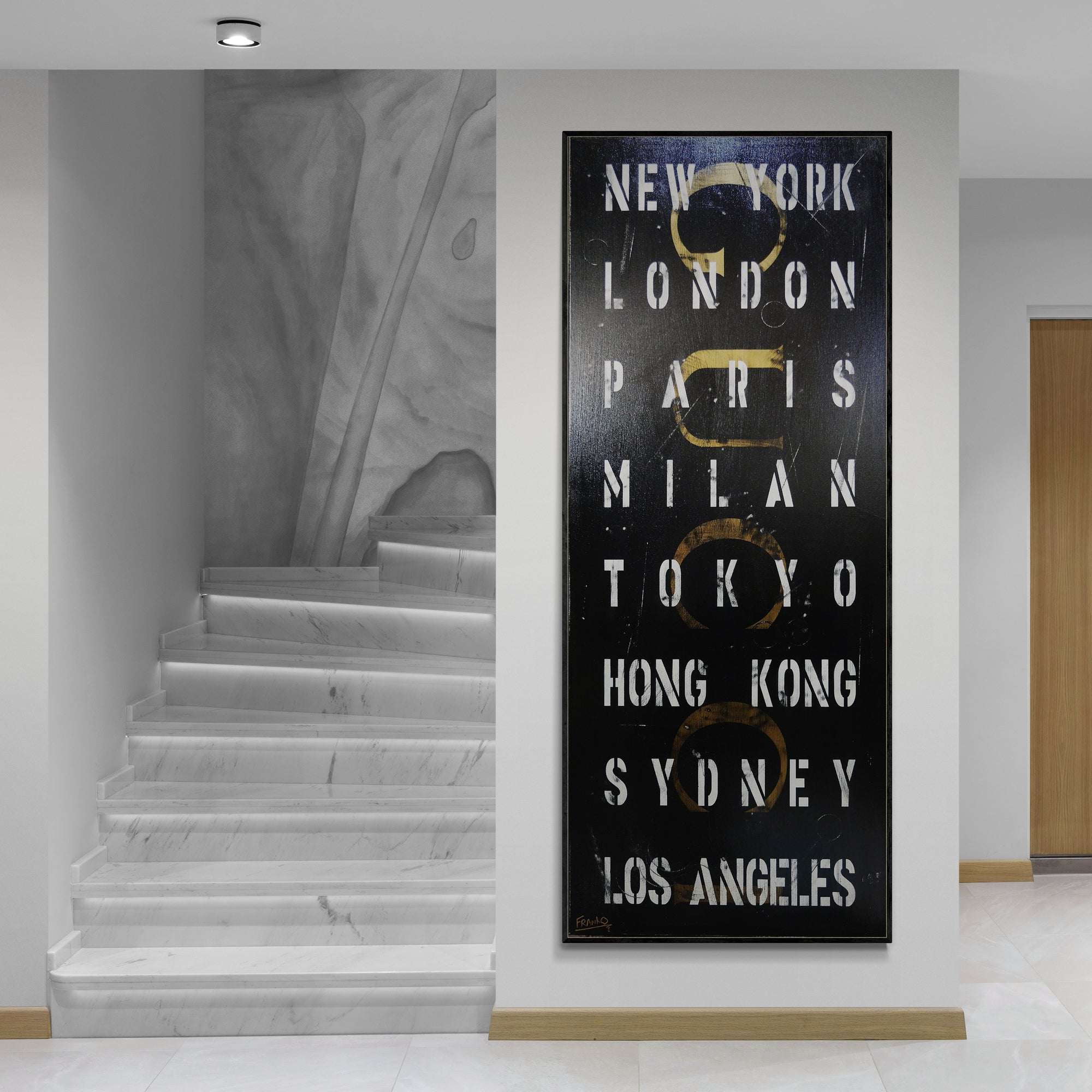Big City Glam 200cm x 80cm Urban Pop Art Canvas Painting - Modern Wall Decor for Living Room, Bedroom & Office - Fashion Destination Roll Artwork