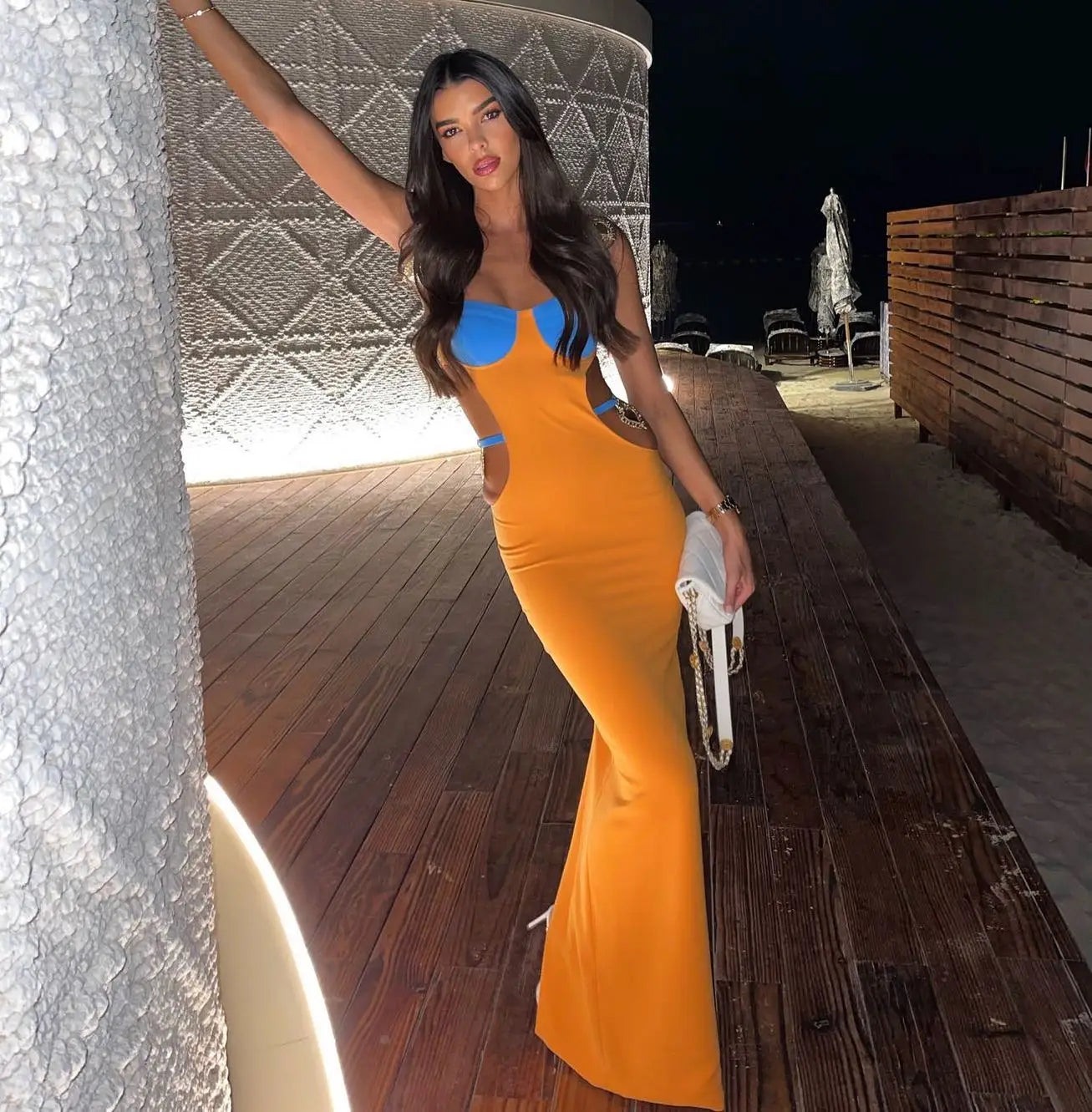 Wholesale Women's Sexy Spaghetti Strap Bandage Dress - Multi Color Hollow Out Long Dress for Cocktail Party, Night Out, Club Wear & Special Occasions