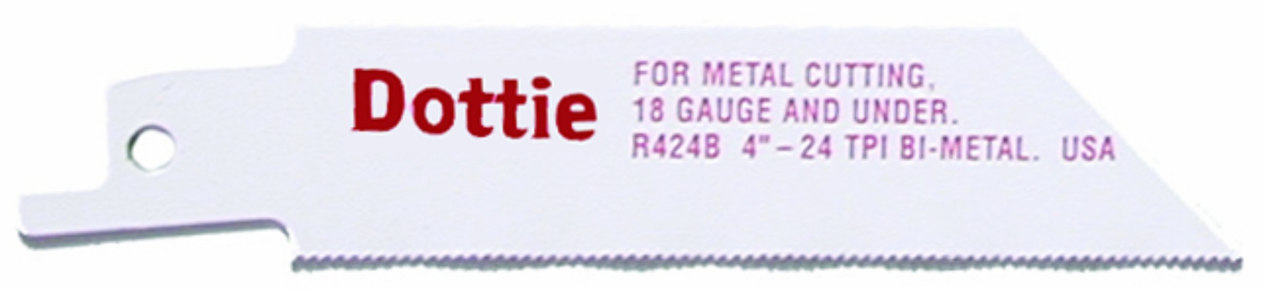 L.H. Dottie R424B 4-Inch Reciprocating Saw Blades, 5-Pack - Straight Back Design, 5/8-Inch Width, 0.035-Inch Thickness - Ideal for Wood, Metal & Plastic Cutting in DIY Projects & Construction Work