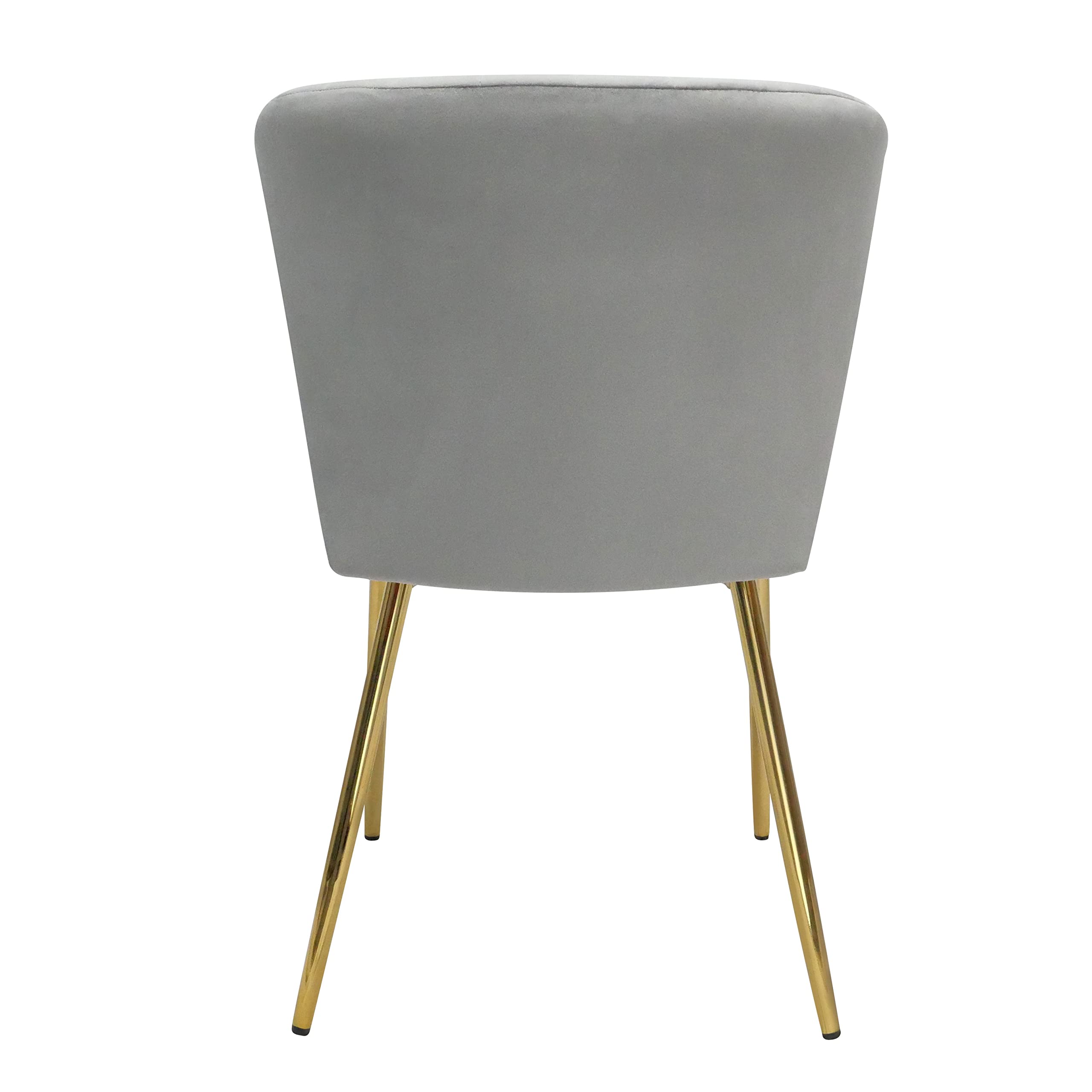 ANOUR Modern Velvet Dining Chairs Set of 2 - Upholstered Accent Chairs with Golden Metal Legs for Living Room, Kitchen, Dining Room & Patio - Grey Contemporary Seating for Home Decor & Entertaining (2 Pack)
