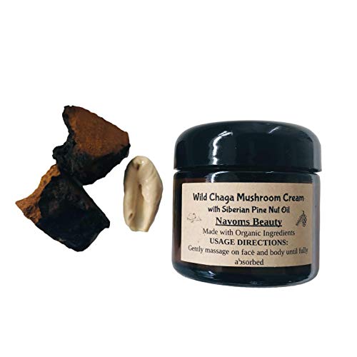 Organic Chaga Mushroom Face Cream with Pine Nut Oil - Vegan Moisturizer for Skin & Body Care