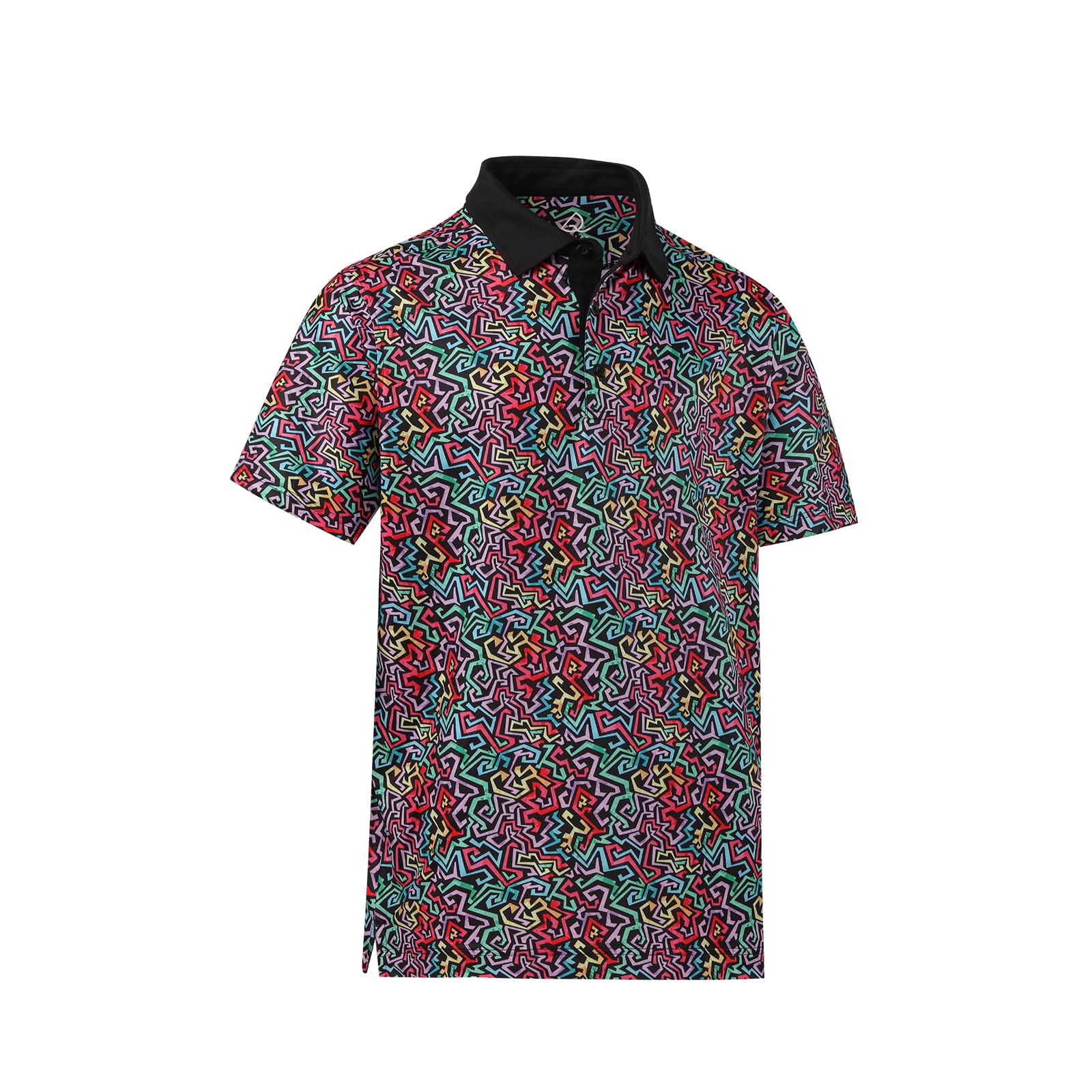 DEOLAX Men's Fashion Print Quick Dry Golf Polo Shirt - Short Sleeve Moisture Wicking Funny Design for Golf, Casual Wear & Outdoor Activities