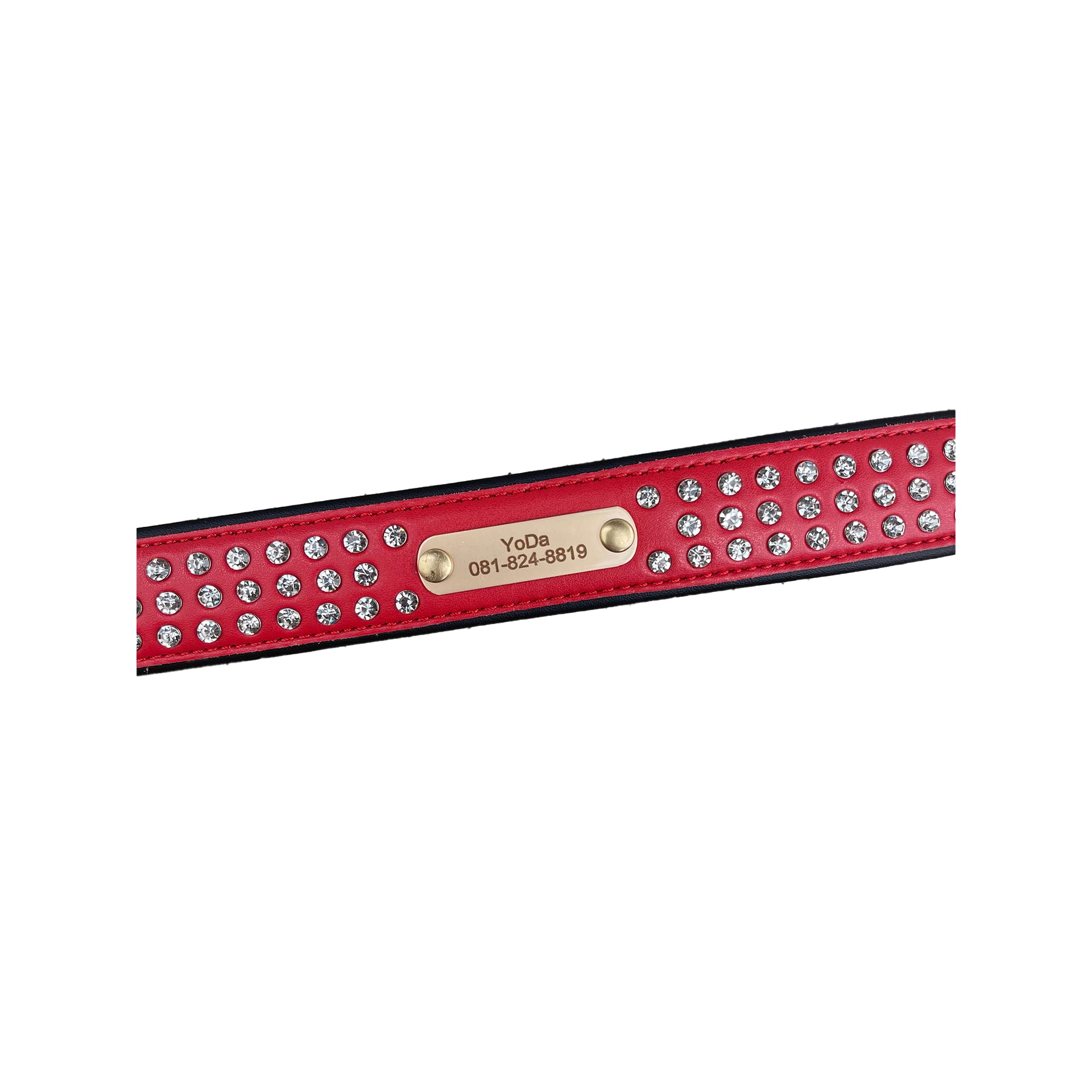 Personalized Rhinestone Dog Collar with Nameplate - Adjustable Bling Pet Collar for French Bulldog, Pitbull, Medium & Large Dogs - Pink & Black - Perfect for Training, Walks & Special Occasions