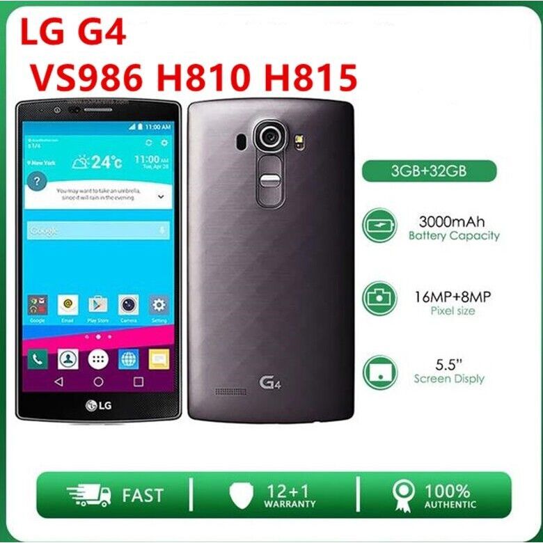 Unlocked LG G4 VS986 32GB Smartphone - Metallic Gray | 4G LTE Android Phone with Quad HD Display | Perfect for Travel, Business & Photography