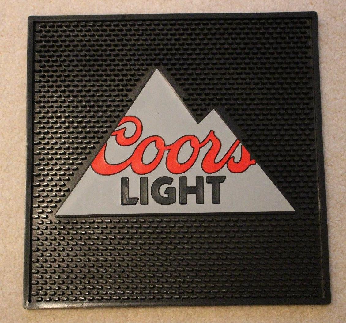 Coors Light Bar Mat 14x14 Inch - Non-Slip Rubber Beer Mat for Countertops, Home Bars & Restaurants - Perfect for Spills, Drips & Glass Protection