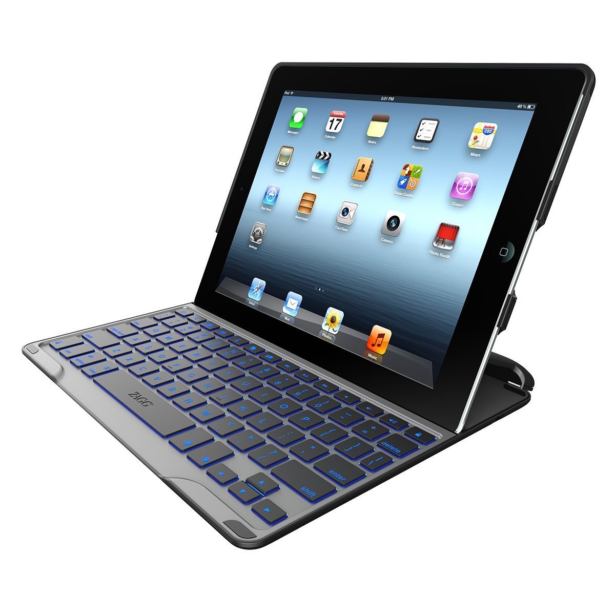 ZAGG PROfolio+ Ultra Thin Bluetooth Keyboard Case for iPad 2/3/4 - Slim Protective Cover with Backlit Keys | Perfect for Work, Travel & Home Office Use