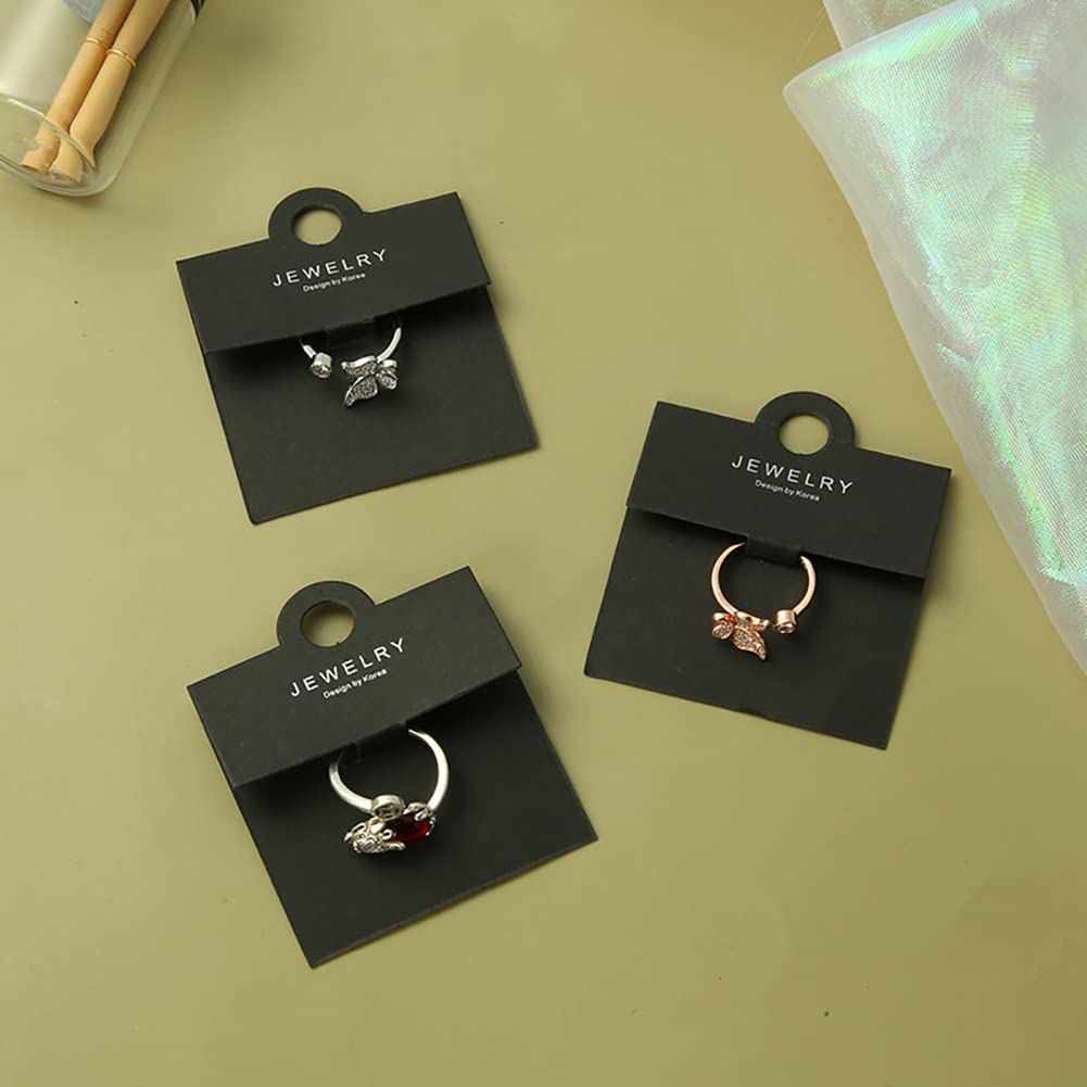 GSHLLO 50 Pcs Ring Display Cards - Jewelry Packaging Hanging Cards for Rings, Necklaces, Bracelets & Keychains - Perfect for Retail Stores, Boutiques & Jewelry Shows