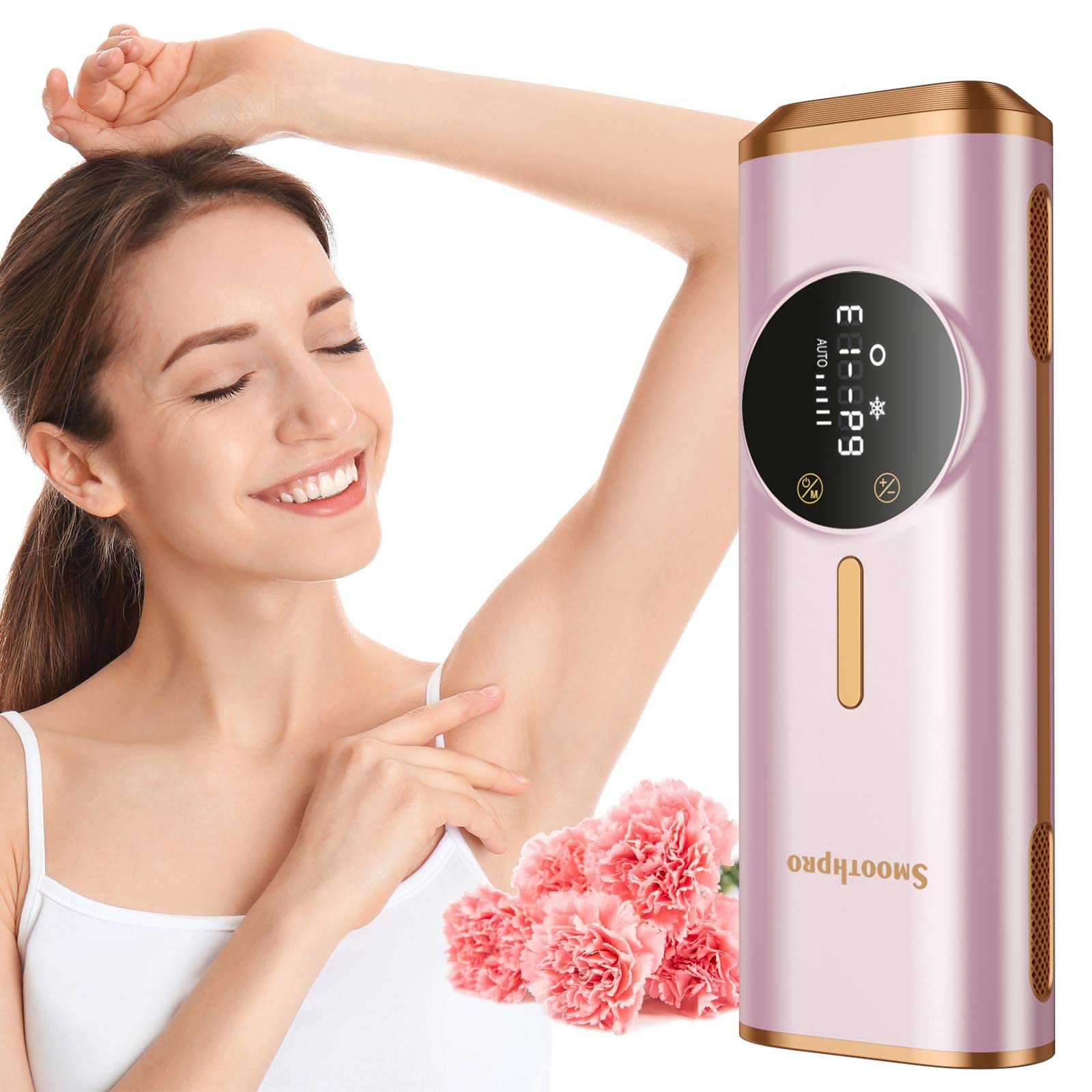 Advanced IPL Laser Hair Removal Device for Women & Men | Permanent Hair Reduction at Home with Fast SAPPHIRE Cooling System | Safe & Efficient for Face & Body | Unlimited Flashes | Perfect for Smooth Skin Before Beach Trips & Special Events