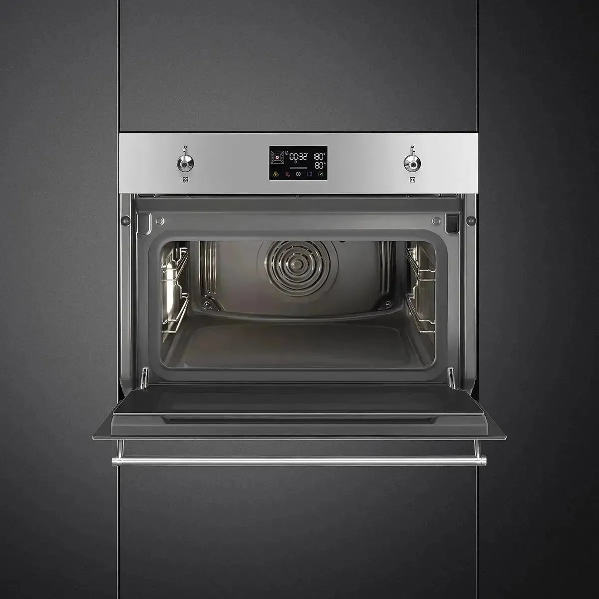 Smeg 45cm Classic Compact Steam Oven - Stainless Steel Built-in Convection Oven for Small Kitchens | Perfect for Baking, Roasting & Healthy Cooking in Apartments & RVs