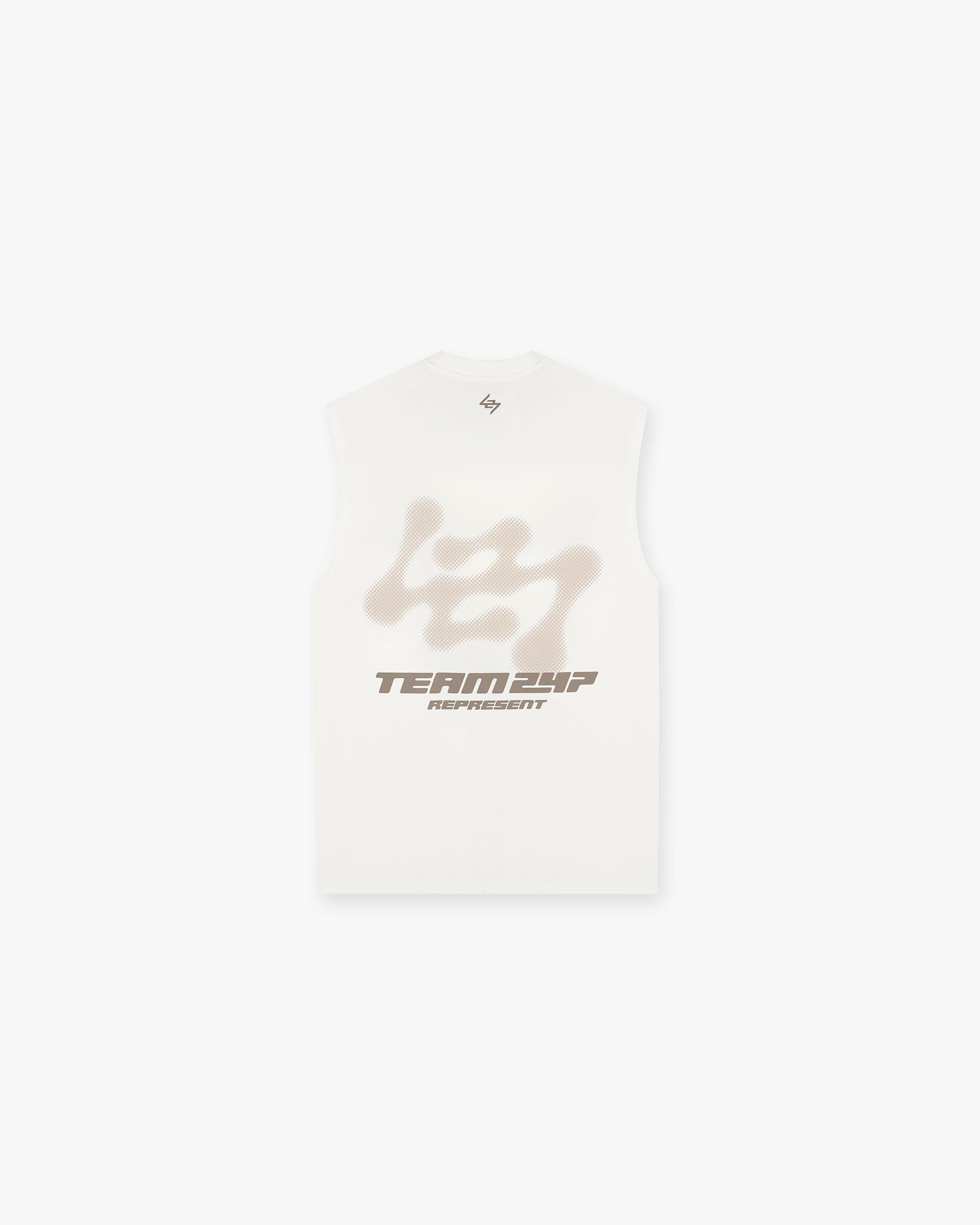 247 Future Terrains Oversized Tank Top - Flat White | Women's Casual Loose Fit T-Shirt for Summer, Gym, Yoga & Everyday Wear