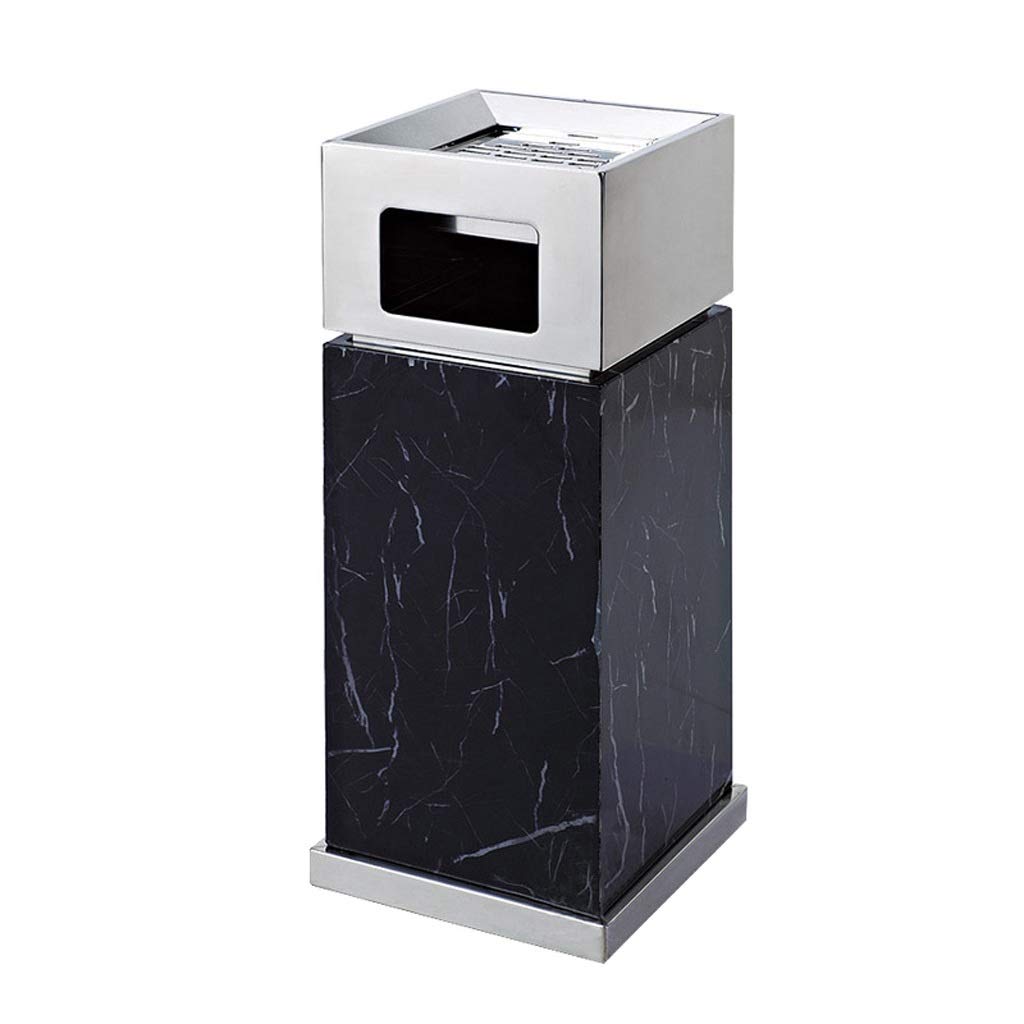 Stainless Steel Compost Bin for Kitchen - Stylish Square Trash Can with Step Pedal, Durable & Odor-Proof - Perfect for Home, Office, Lobby & Elevator Use (Black)