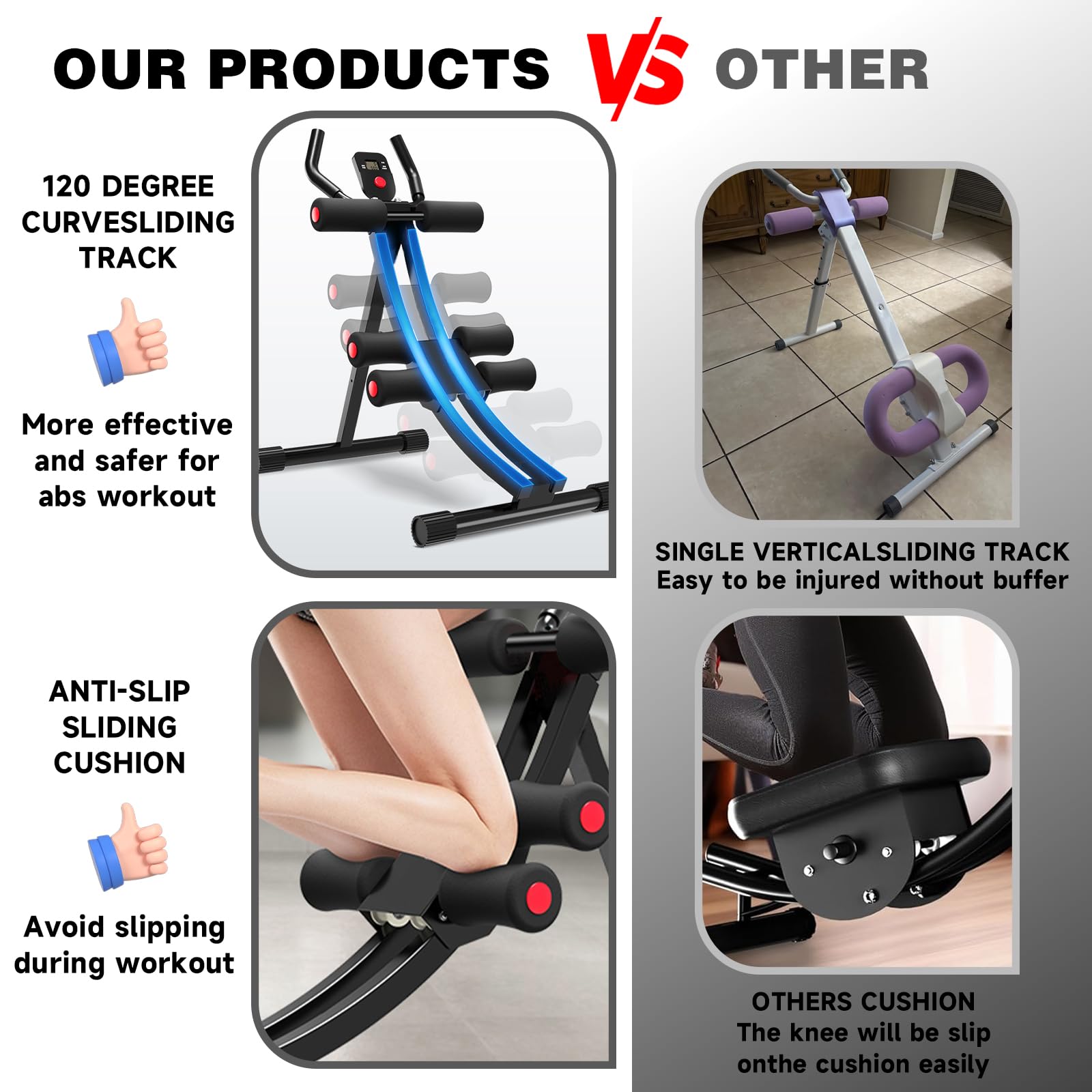 Women's Ab Machine - 308lbs Abdominal Compressor & Core Trainer with 4-Speed Adjustable Strength & LCD Display | Home Gym Equipment for Toning Abs, Waist Training & Full Body Workout | Perfect for Home Fitness, Office Exercise & Postpartum Recovery