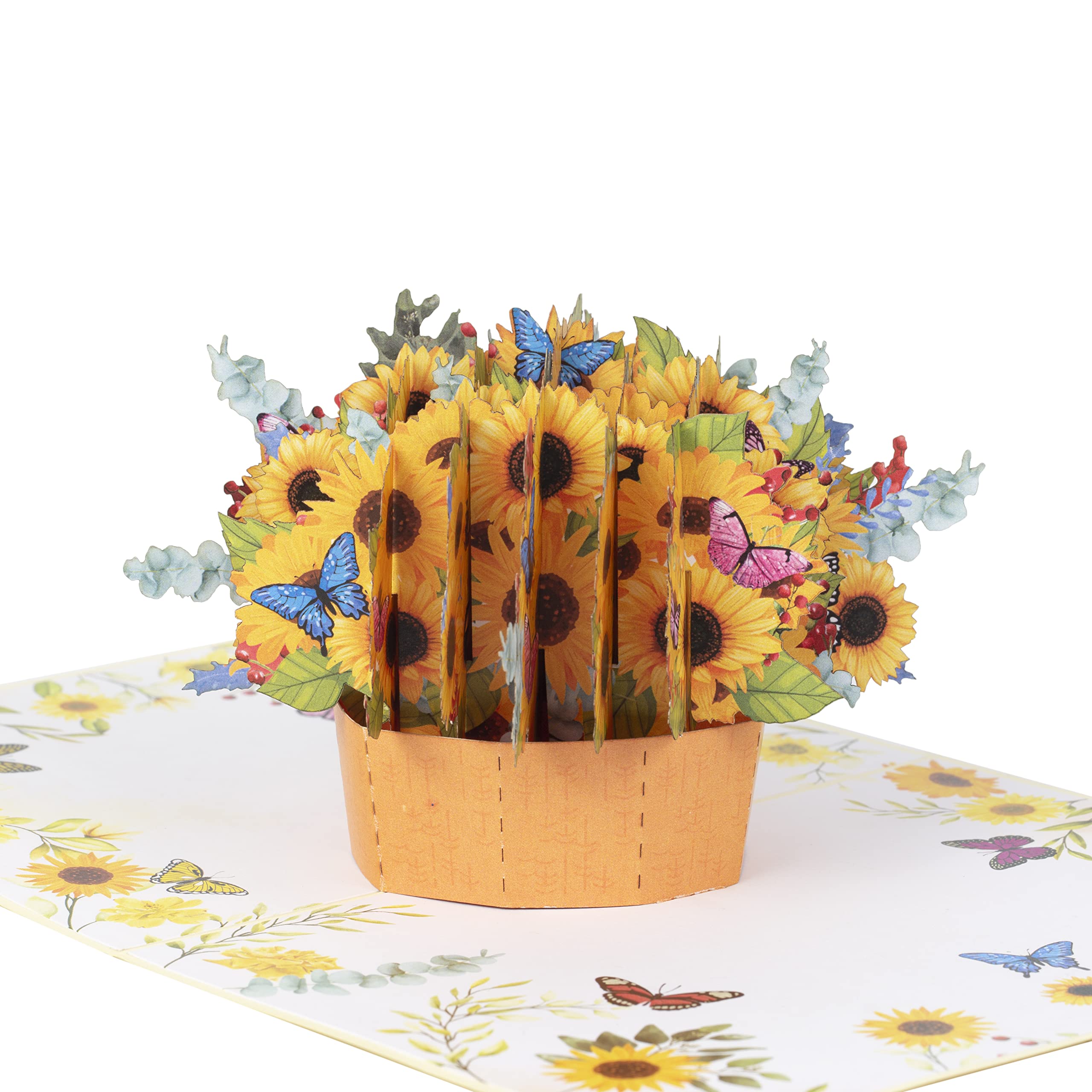 TRUANCE 3D Pop Up Greeting Card - Sunflower Basket Design for Mother's Day, Father's Day, Anniversary, Birthday, Valentine's & Thank You Cards | Perfect for All Special Occasions | Handmade Paper Craft Gift for Loved Ones