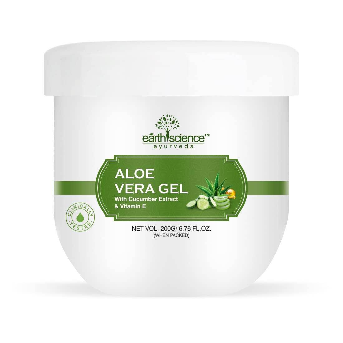 Pure Aloe Vera Gel with Cucumber Extract & Vitamin E for Face, Body & Hair Care | Ayurvedic Formulation, No Xanthan Gum, 200g | Hydrates Skin, Soothes Sunburn, Promotes Hair Growth – Perfect for Daily Skincare & After-Sun Relief