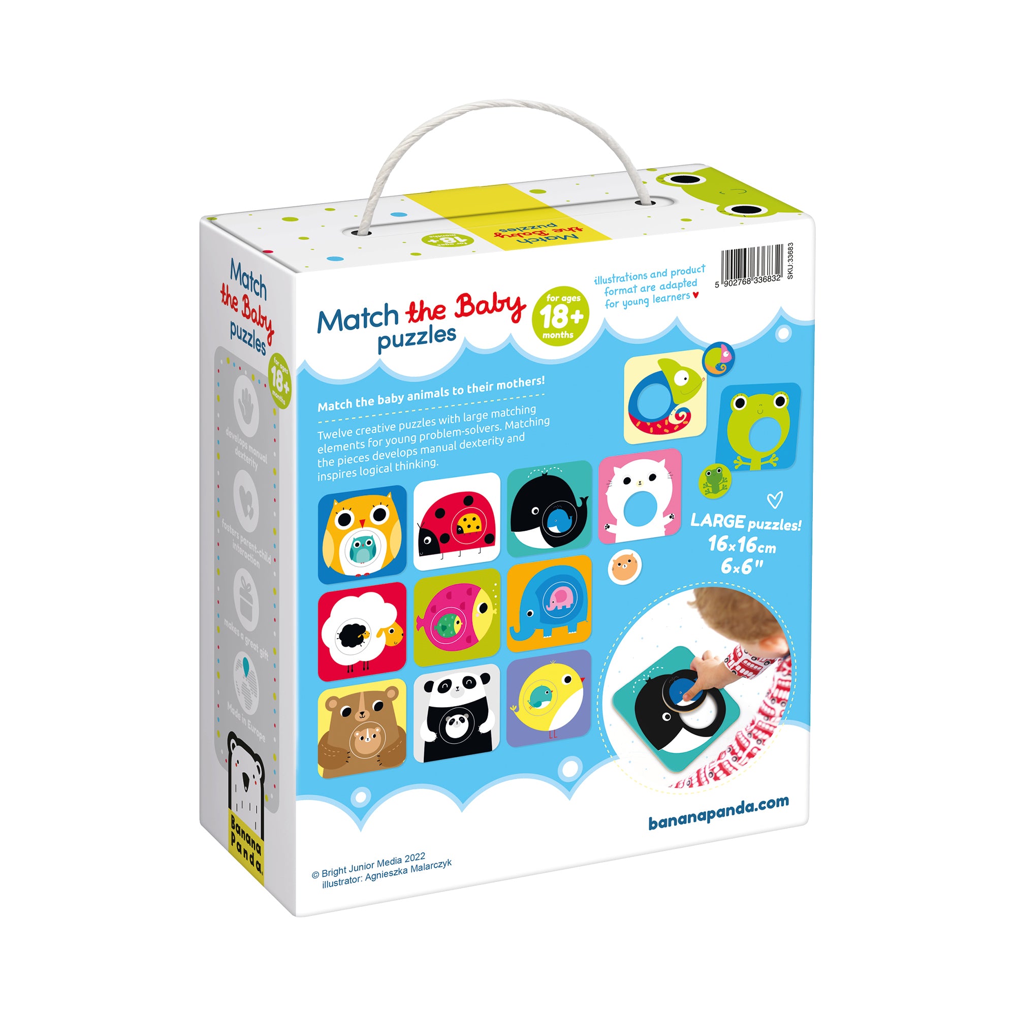 Banana Panda Match The Baby Puzzle Set – Educational Toddler Learning Toy for Early Childhood Development | Perfect for Home, Classroom & Travel Activities