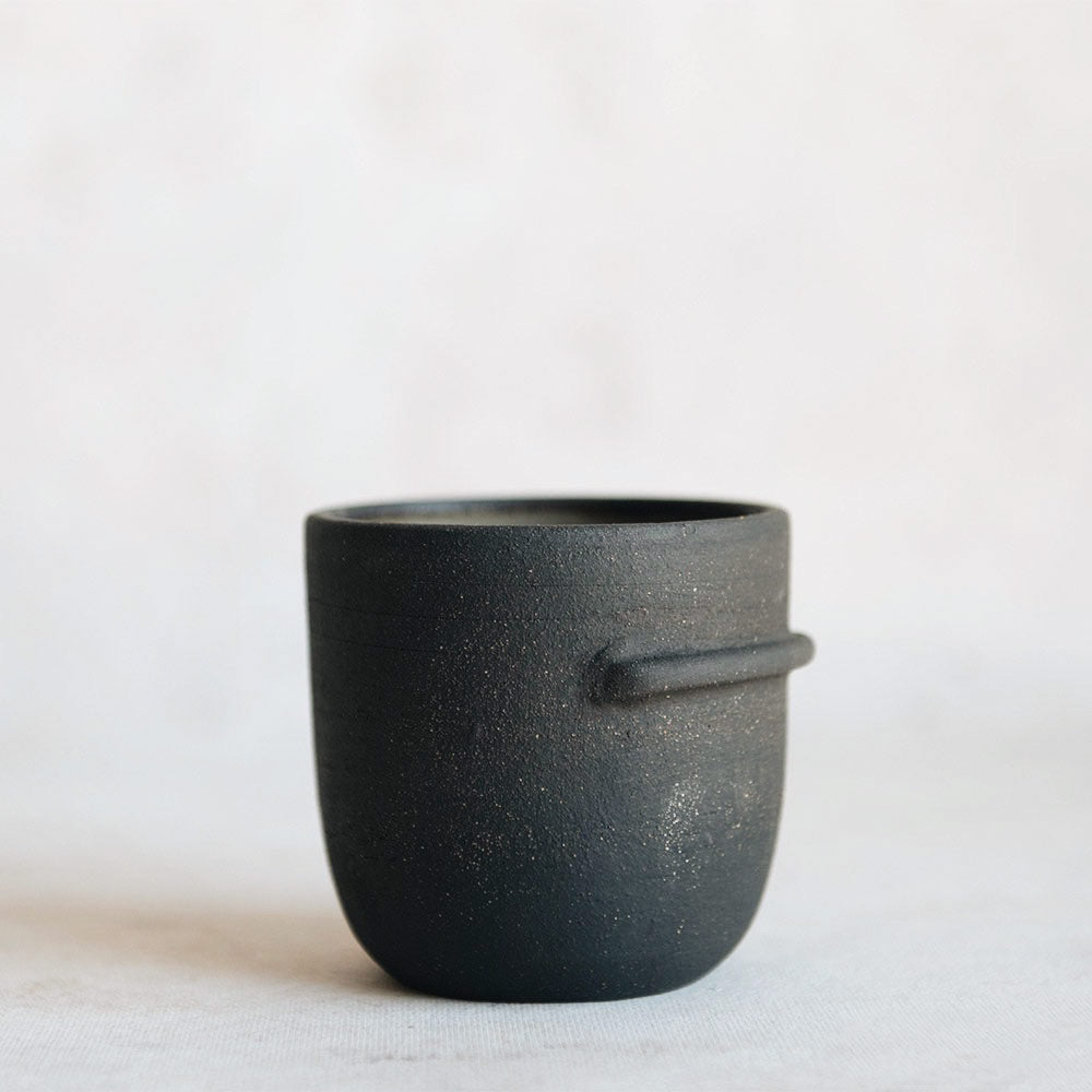 Small Ceramic Ledge Cup for Coffee & Tea | Compact Space-Saving Mug for Office Desk, Kitchen Counter, or Bookshelf Decor