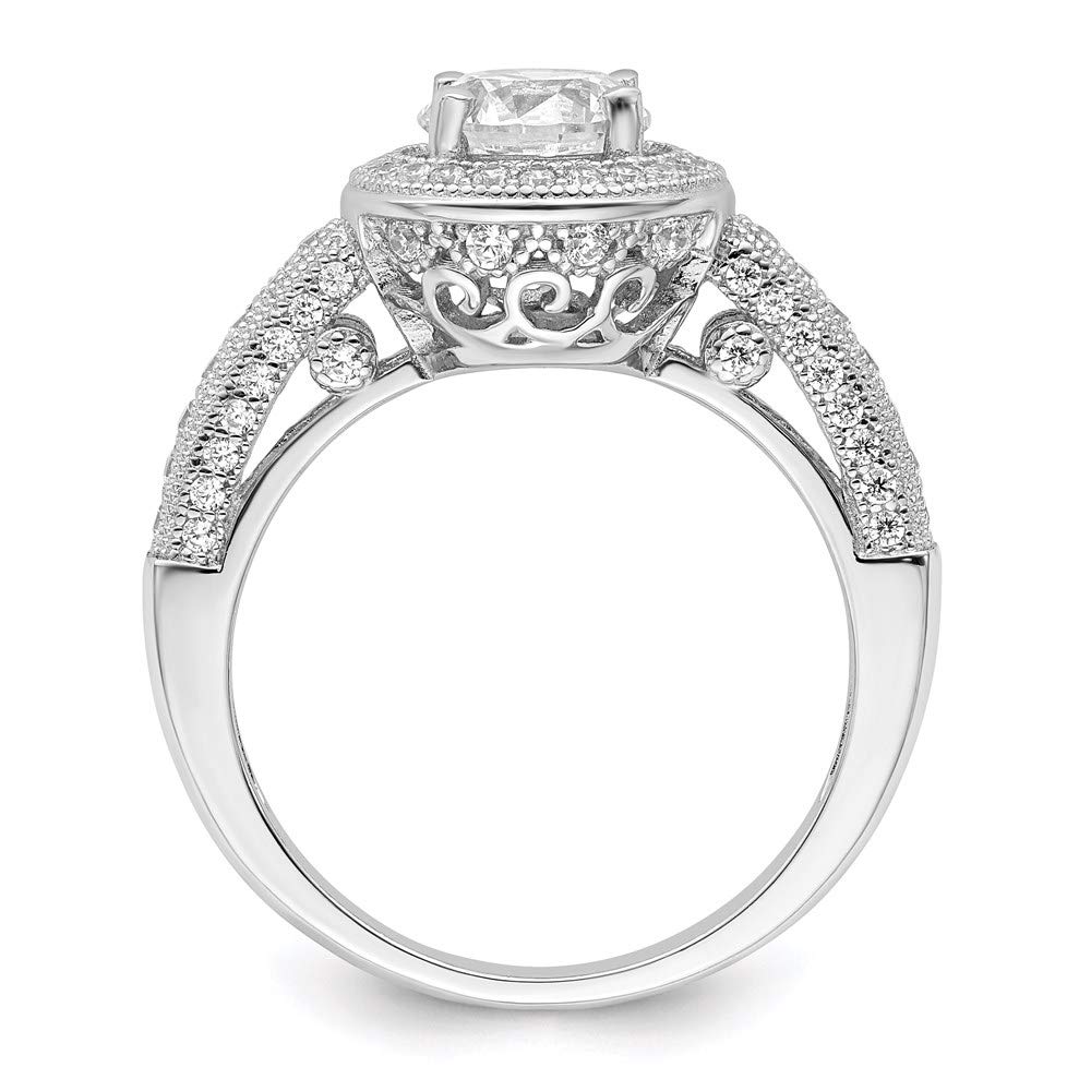 925 Sterling Silver Cubic Zirconia Brilliant Embers Ring for Women - Elegant Fine Jewelry Gift for Her, Perfect for Anniversaries, Birthdays & Special Occasions