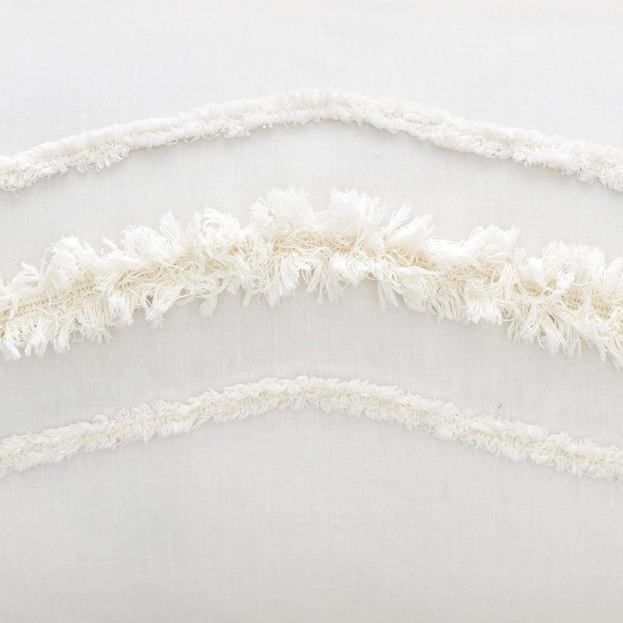 Bohemian Boho Chic Ivory Macrame Tufted Tassel Twin/Twin XL Duvet Cover Set - 2 Piece Cream Cotton Farmhouse Bedding with Fringe Details | Perfect for Teen Dorm, Indie Bedroom & Minimalist Home Decor