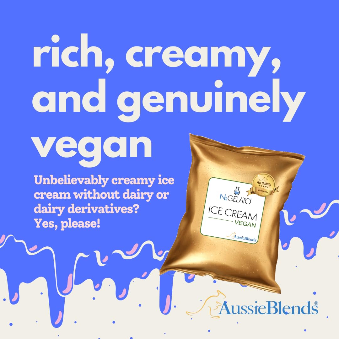 AussieBlends Vegan Ice Cream Mix - 8 Pack for Soft Serve, Rolled Ice Cream, Gelato, Liquid Nitrogen & Hard Ice Cream | Dairy-Free, Plant-Based Dessert Mix for Home, Cafes & Ice Cream Shops