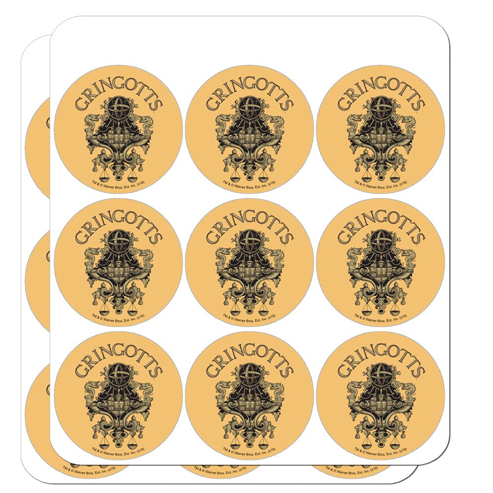 Harry Potter Gringotts Bank Logo 1 Inch Clear Stickers for Planners, Calendars, Scrapbooking & DIY Crafts - Perfect for Journaling, Bullet Journals, and Gift Decoration