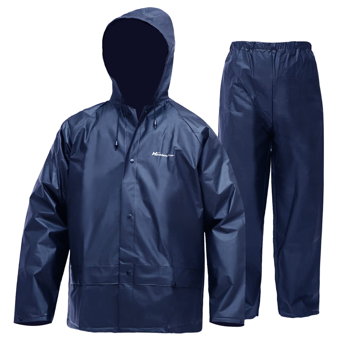 Waterproof Men's Rain Suit - Ultra Lightweight Rain Jacket & Pants Set for Outdoor Work, Hiking & Fishing Gear - All-Weather Rainwear Protection